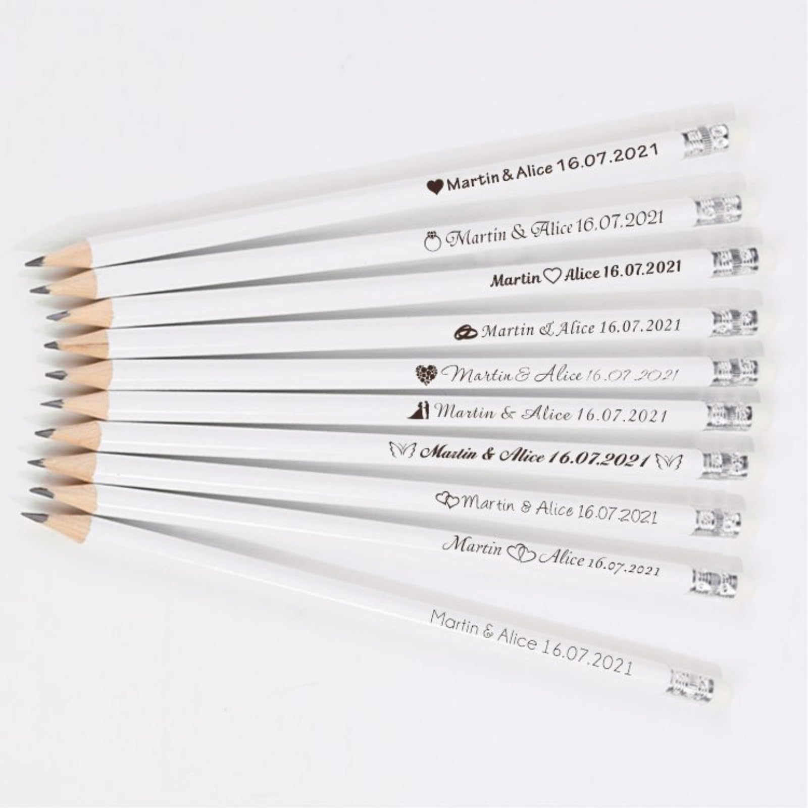 Mata colorata in legno inciso personalizzata con mata in legno tagliato al laser in gomma per bomboniere regalo di nozze Penna decorativa personalizzata per feste  15