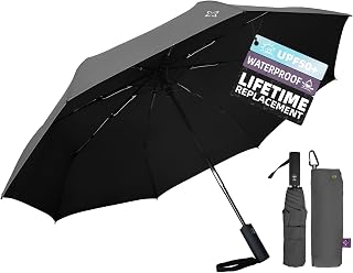 UV Travel Umbrella for Sun Protection & Rain, Compact Windproof Folding, Refined craftsmanship, Auto Open/Close, 42" Canopy with color coating, UPF 50+ UV Blocking, TSA Approved
