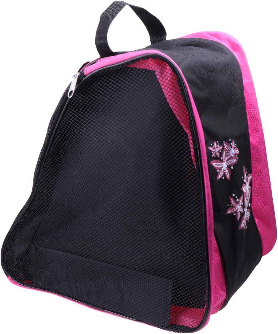 BESPORTBLE Ice Skate Bag for Carry Ice Skates Roller Inline Kids Adults Children Shoes Storage Organizer Pink