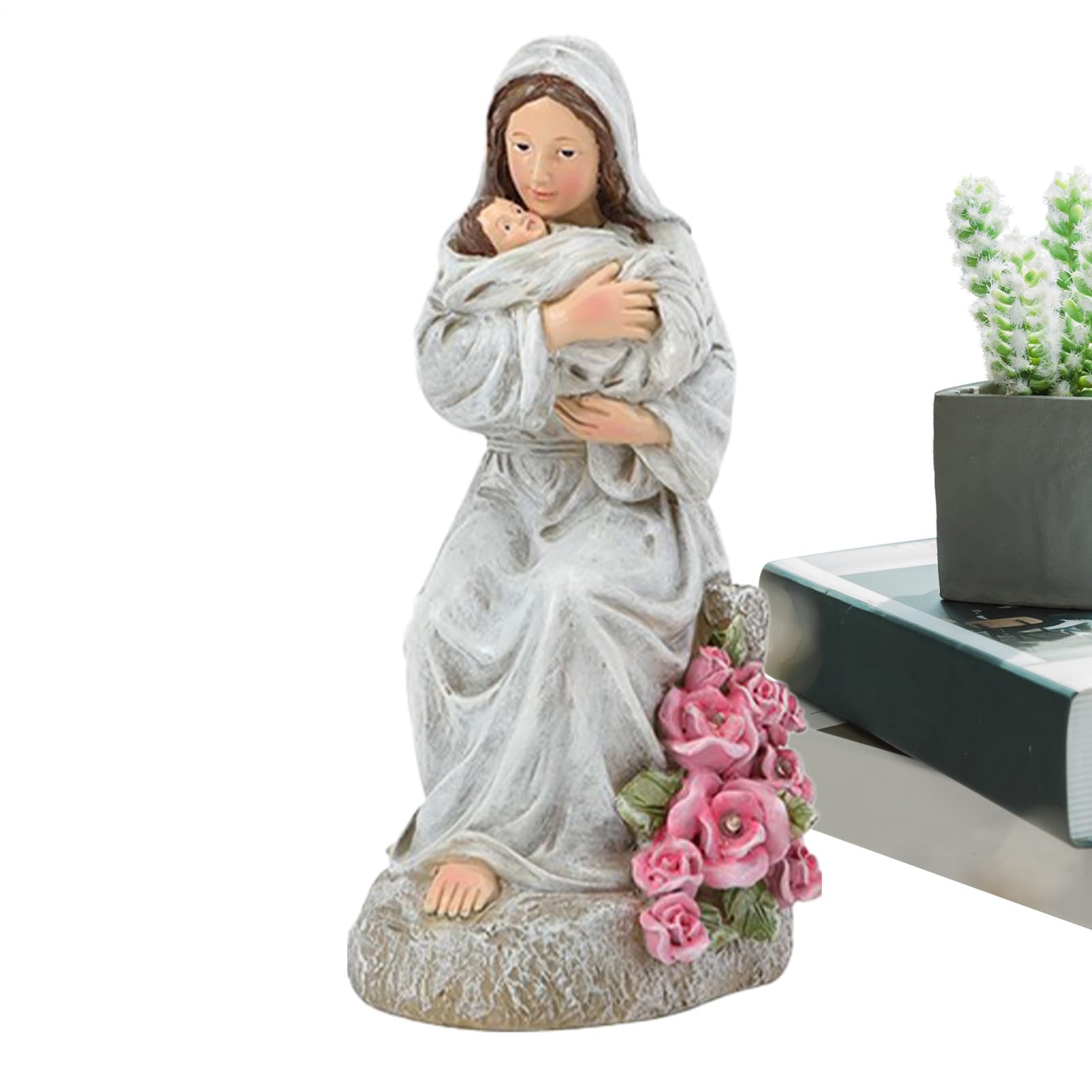 Statue famille en résine cadeau idéal avec veilleuse LED intégrée