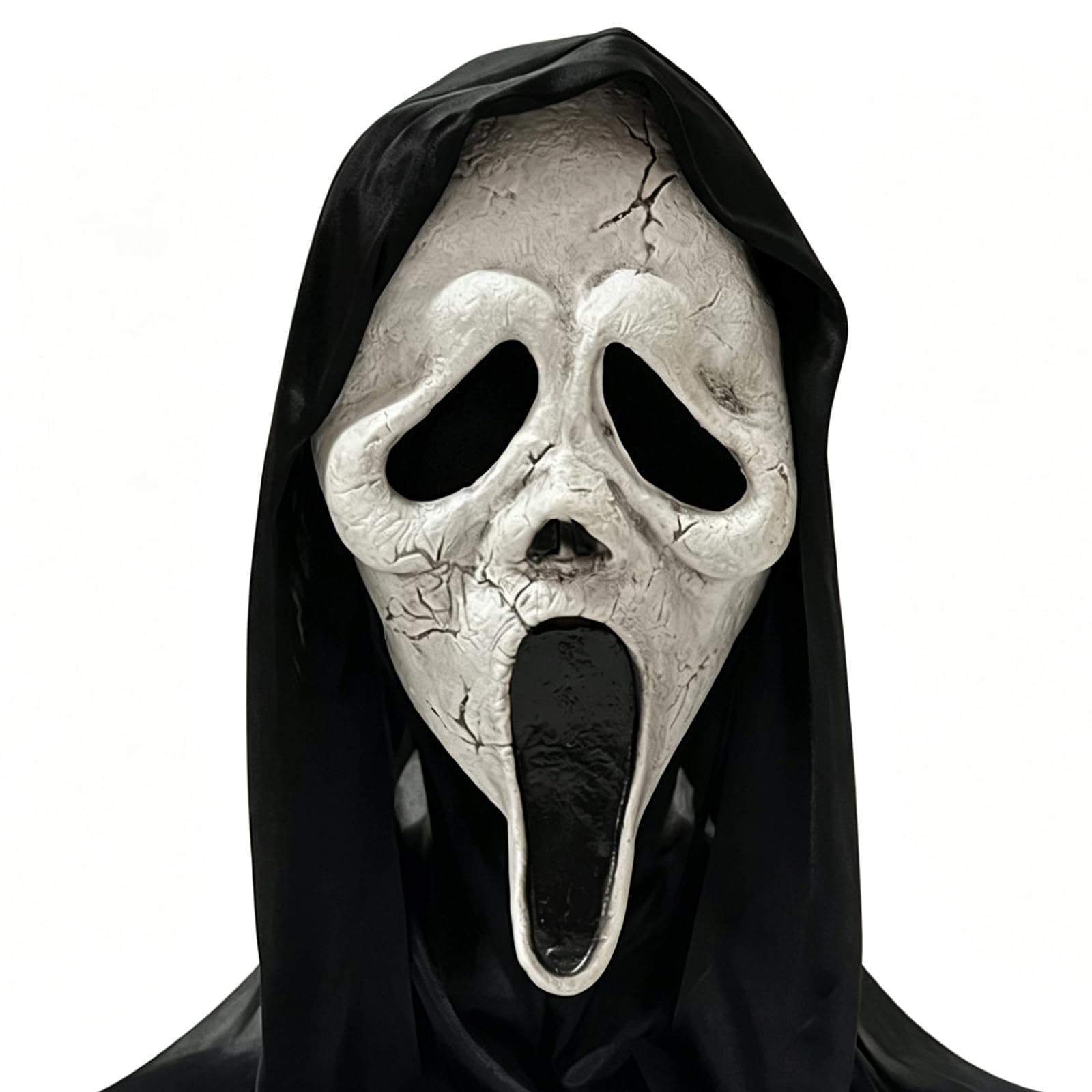 AONAT Halloween Mask Horror Mask with Hood,Scary Ghost Mask for Adults,Creepy Halloween Costume Accessories,Ghost Costume Mask for Fancy Dress Party,Cosplay,Masquerade,Carnival and Haunted House,01