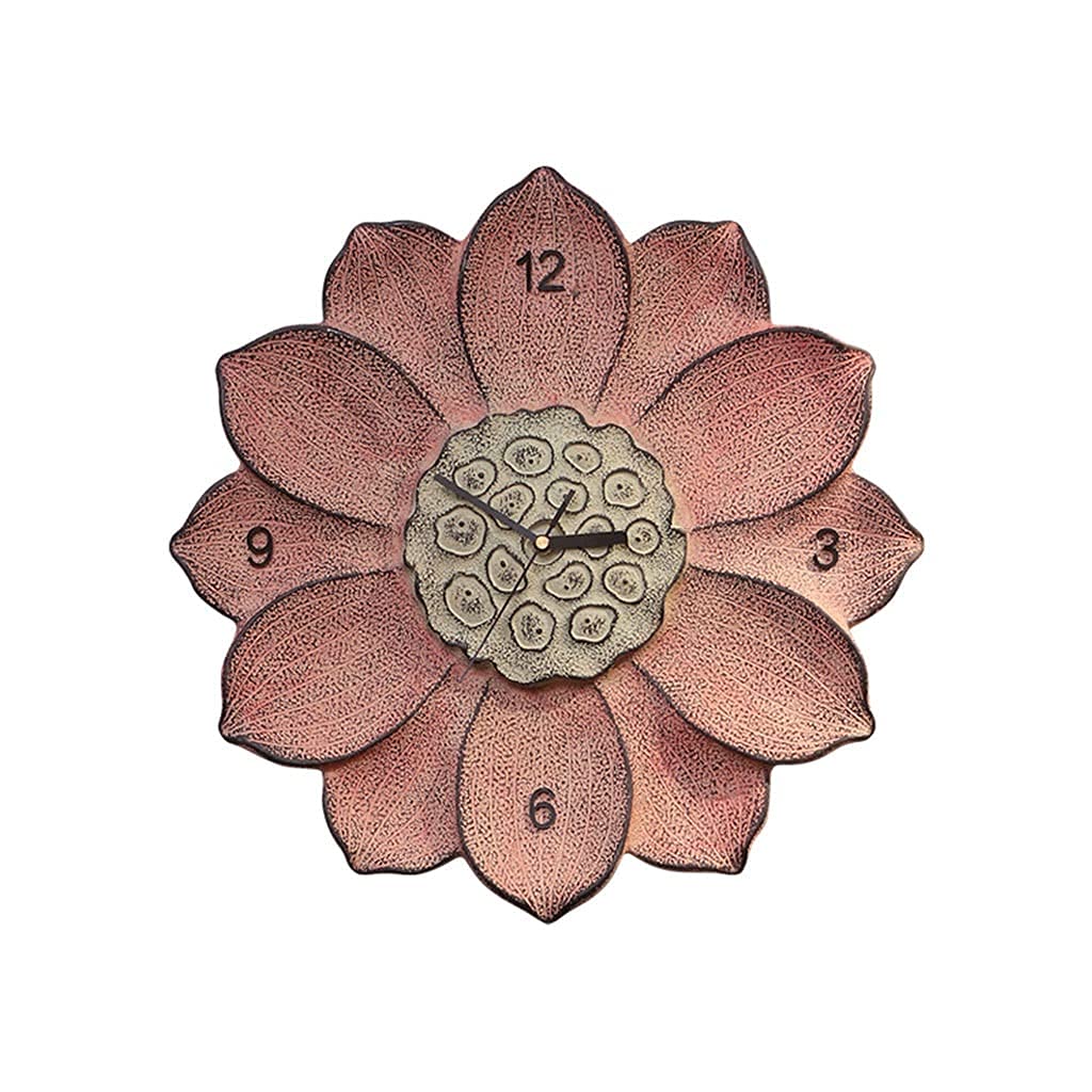 Horloge murale silencieuse anti tic-tac motif lotus pour retrouver le sommeil