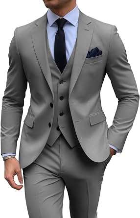Mens Suits for Men Slim Fit 3 Piece Suit Wedding Prom Formal Business