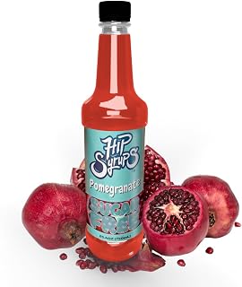 Hip Syrups - Pomegranate Sugar Free Simple Syrup Designed for Water Flavor, Bubble Tea, Boba Tea, Cocktails, Pomegranate Flavoring, Water Enhancer, Drink Mix for Ice Tea, Lemonade & More, Zero Calorie Flavoring, Keto Friendly, Sugar Free