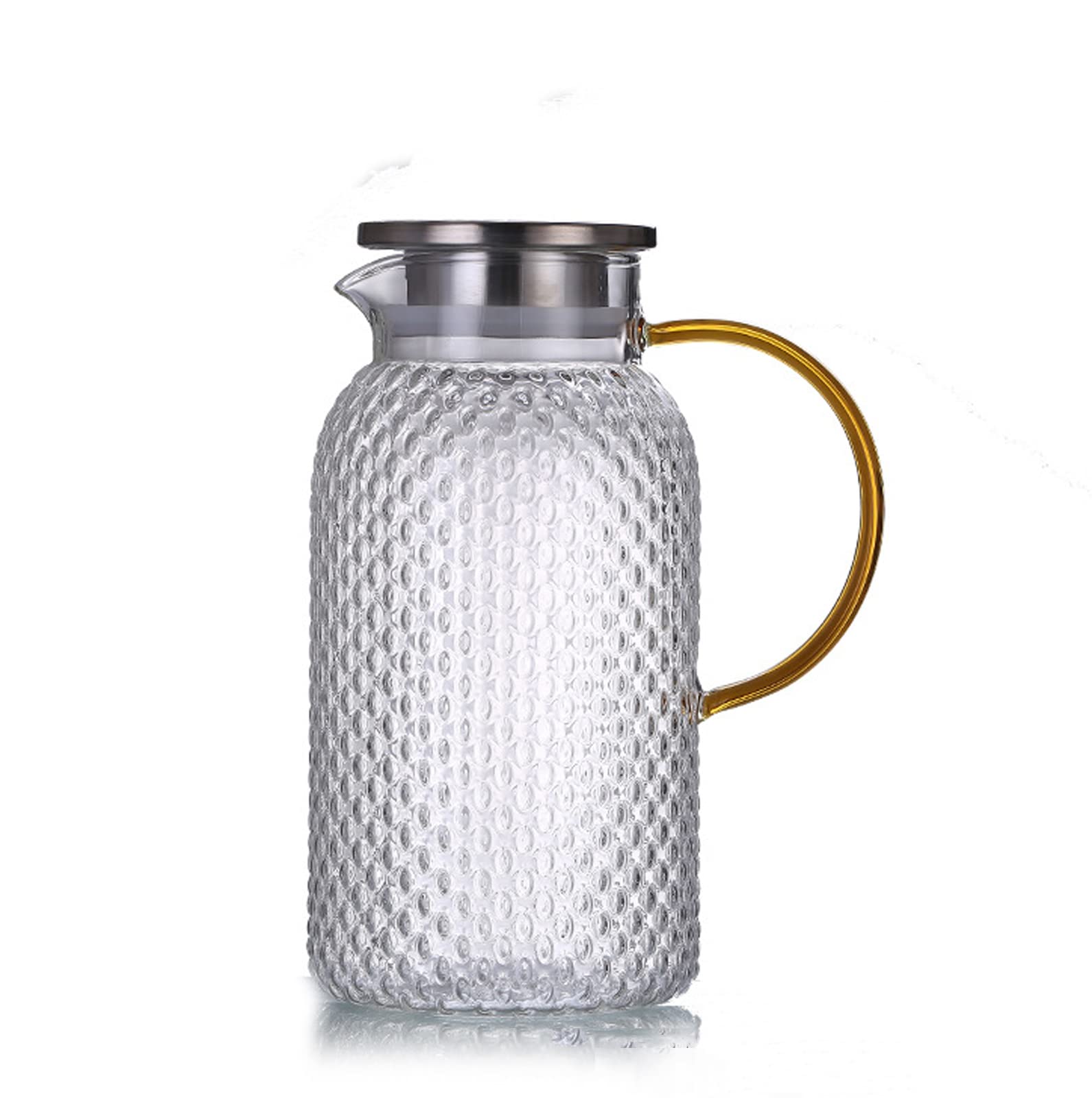 YYDSY Glass Teapot with Bamboo Lid,1500ml/50.7 oz Clear Teapots,Borosilicate Glass Tea Pots,for Loose Leaf Tea, Hot/Iced Water, Juice Beverage,1.8l teapot