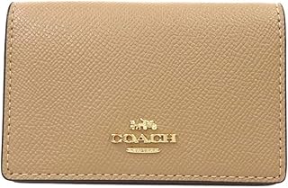 [コーチ] COACH コーチカードケース 名刺入れ クロスグレイン レザー ビジネス カード ケース 87731 IMTAU ベージュ [並行輸入品]