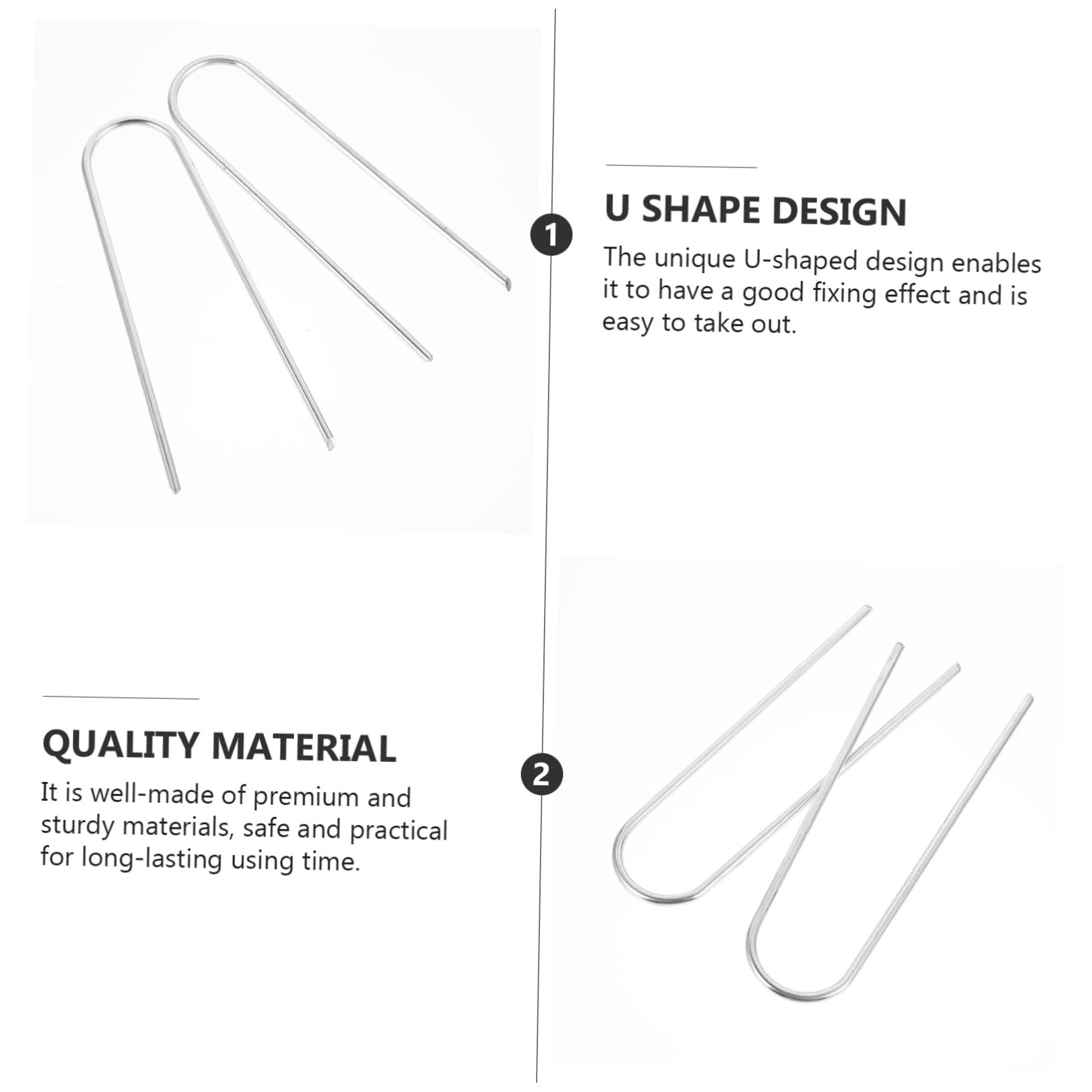 Lot de 50 Piquets De Fixation Galvanisés en Forme De U pour Tente Gazon Installation Sécurisée pour Projets Daménagement Paysager