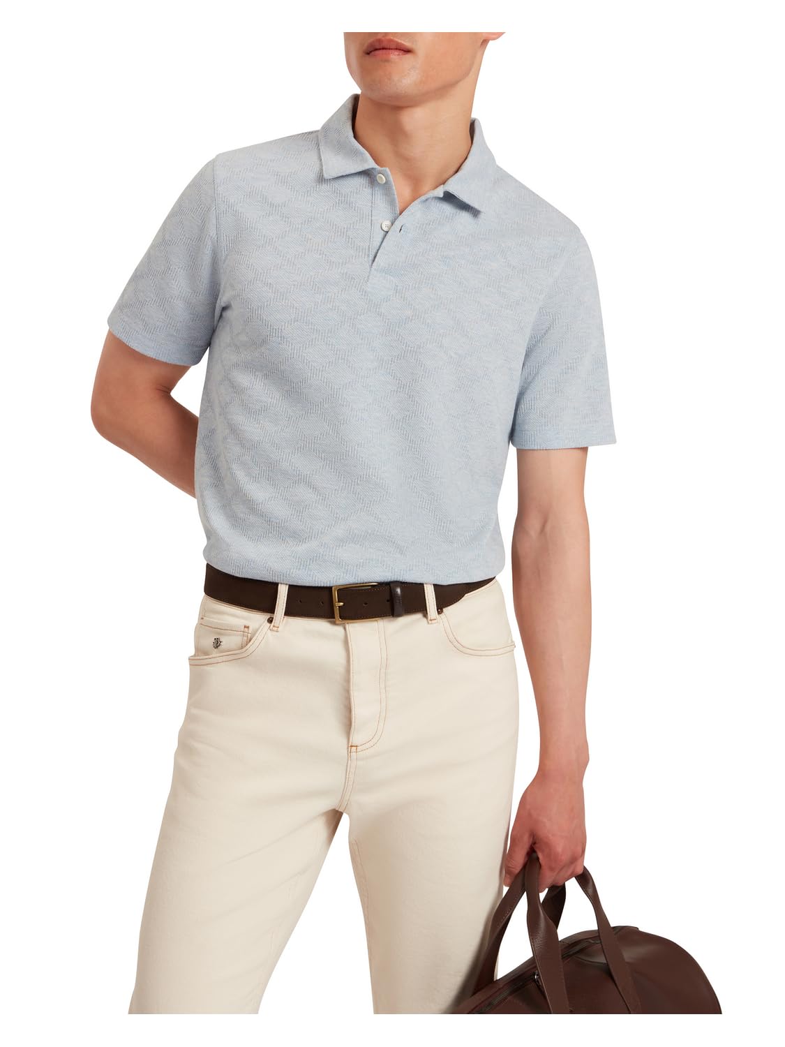 Ted Baker London ss Diamond Jacquard Polo, pl-Blue, s