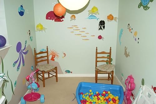 Miniatura 8 de Plantilla de pescado para pintar peces en las paredes de una habitación infantil