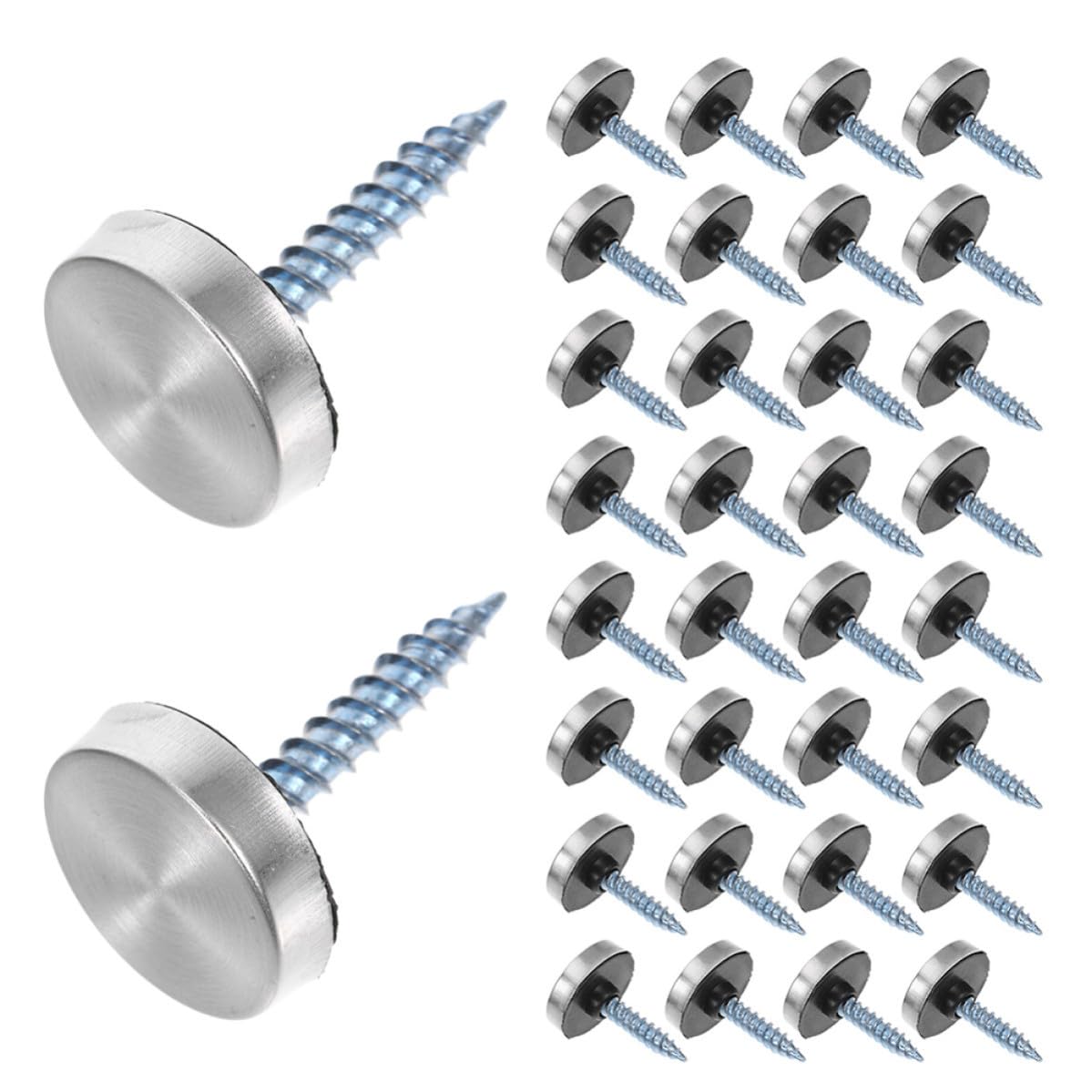 STOBAZA 5 Juegos Clavos de Espejo de Acero Inoxidable para Paneles | Tapa Decorativa Plata, Instalación Sencilla, Uso Versátil, Acero Inoxidable y Plástico, para Fijación Segura