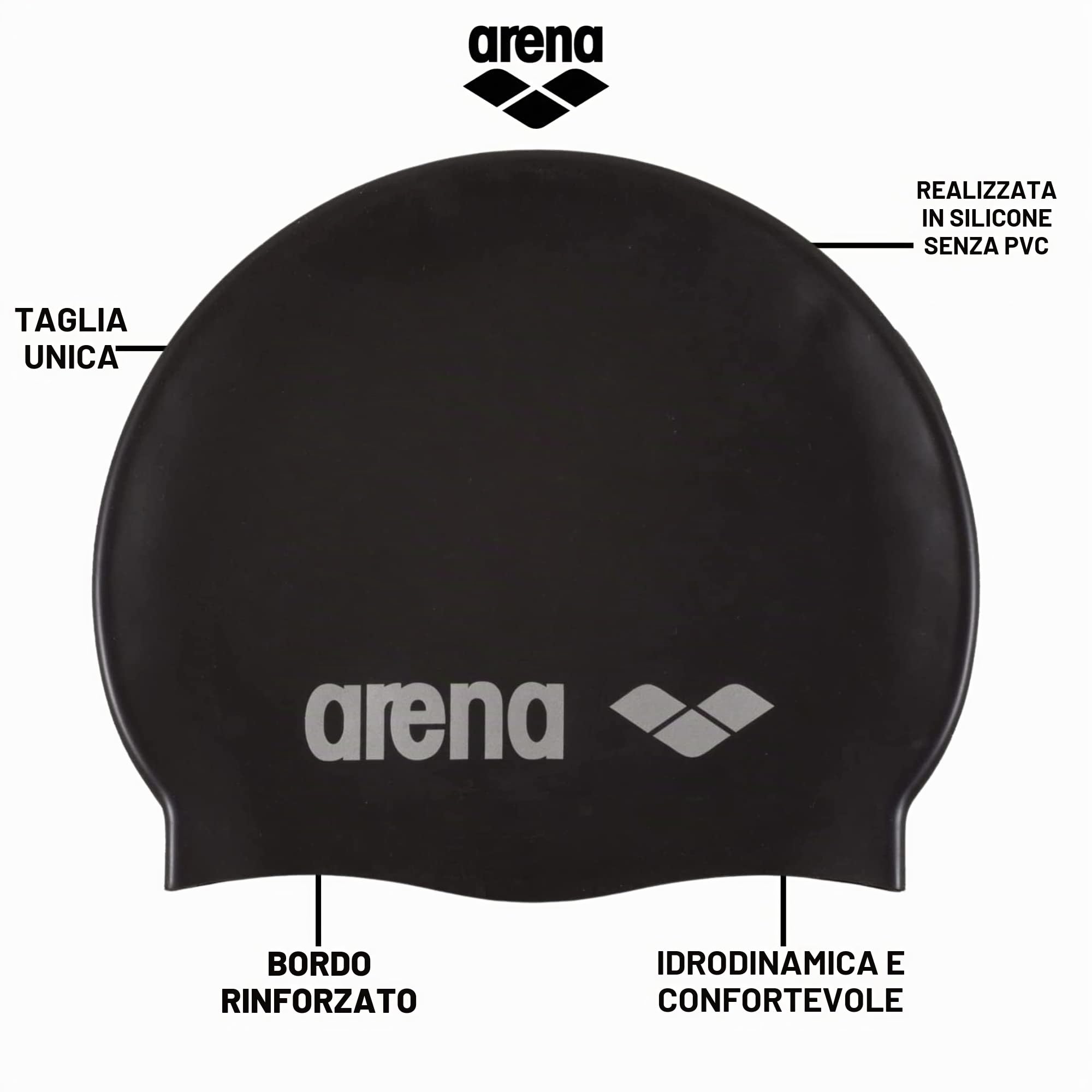 ARENA Unisex Classico Silicone Cuffia da Nuoto