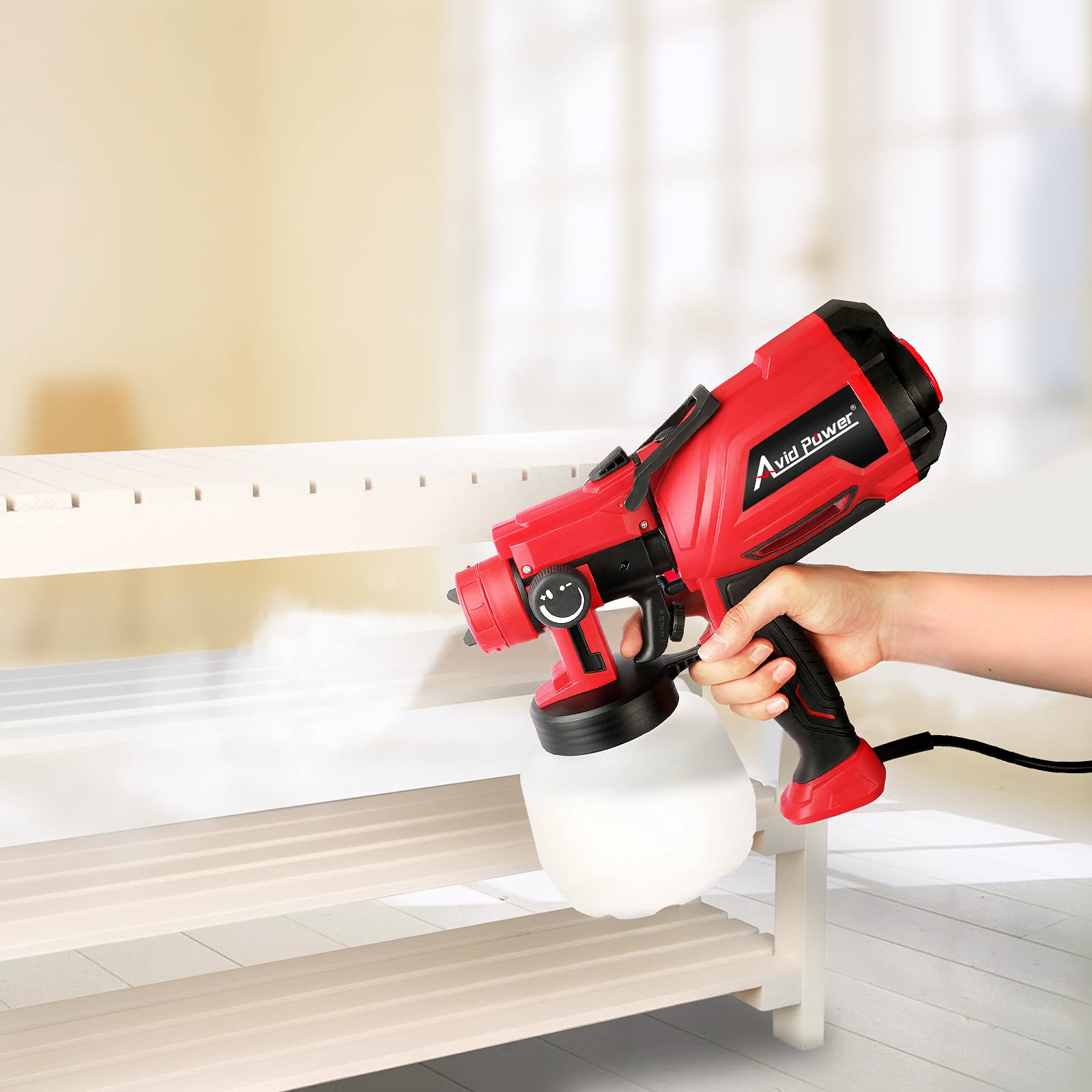 AVID POWER Paint Sprayer, 700W Spray Paint Gun, HVLP Electric Spray Gun with 1200ml Container