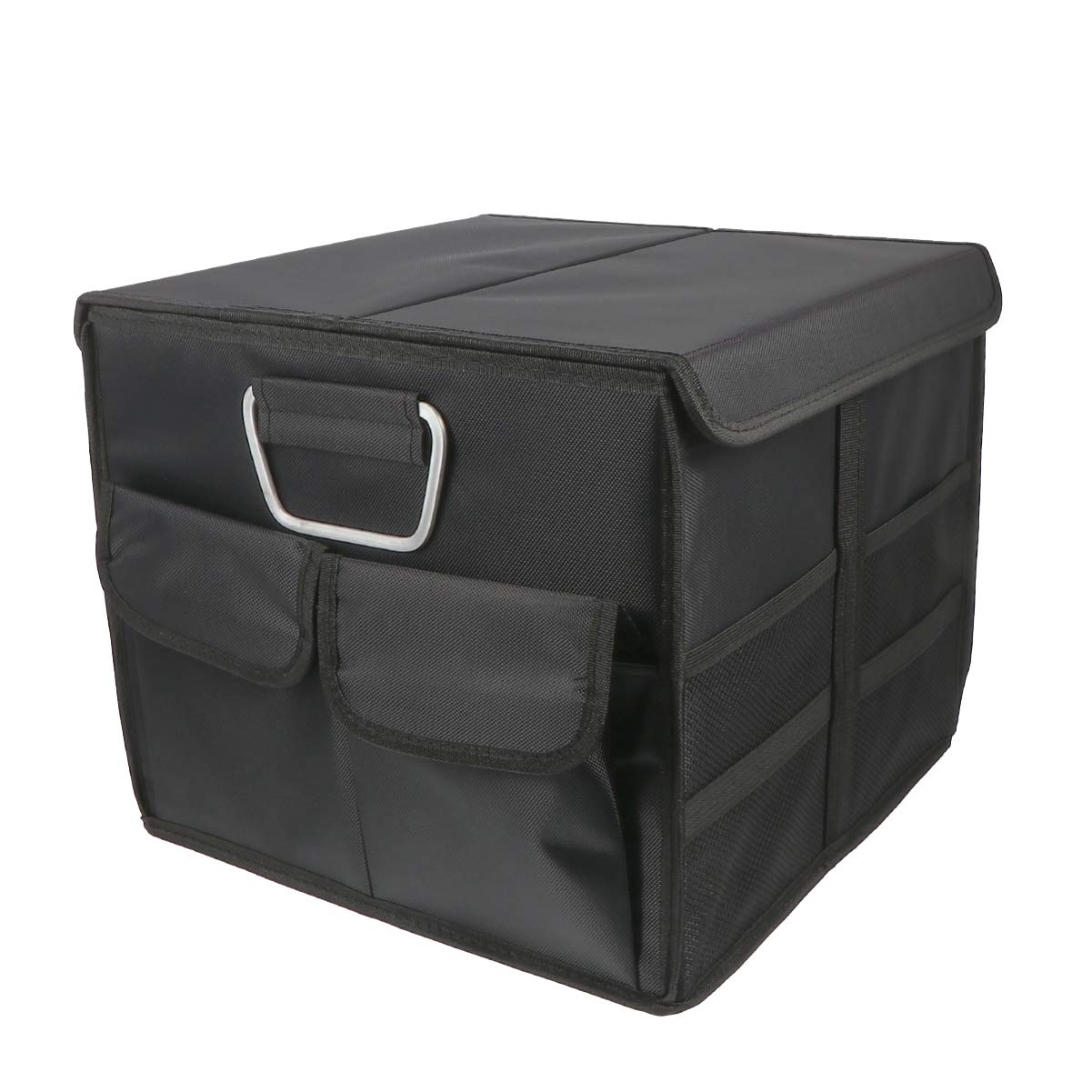 ibasenice 1pièce Organisateur De Coffre De Voiture Pliable Oxford Boîte De Rangement Portable Avec Poches Maille Idéale Pour Courses Outils Urgence