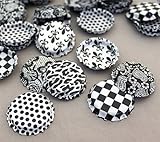 100 White w/Black Pattern ON BOTH SIDES Caps New Unused Bottlecaps 2 Sided