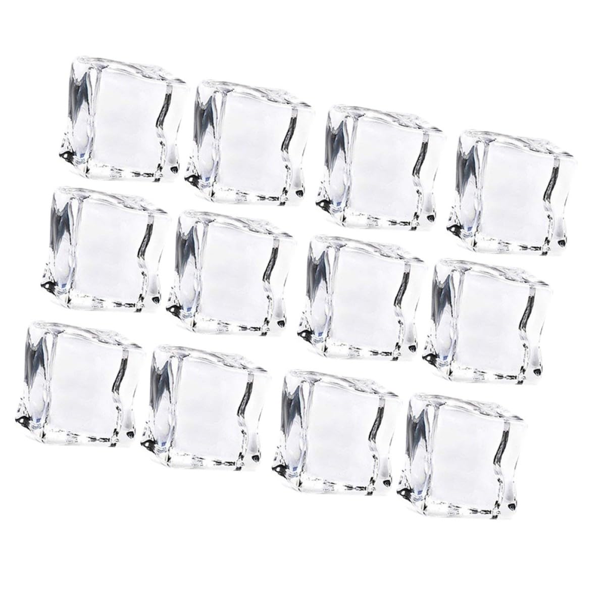 Wiederverwendbare Acryl Eiswürfel Unregelmäßig Transparent 48 Stück Leicht Realistische Dekoration Tischstreu Deko für Party