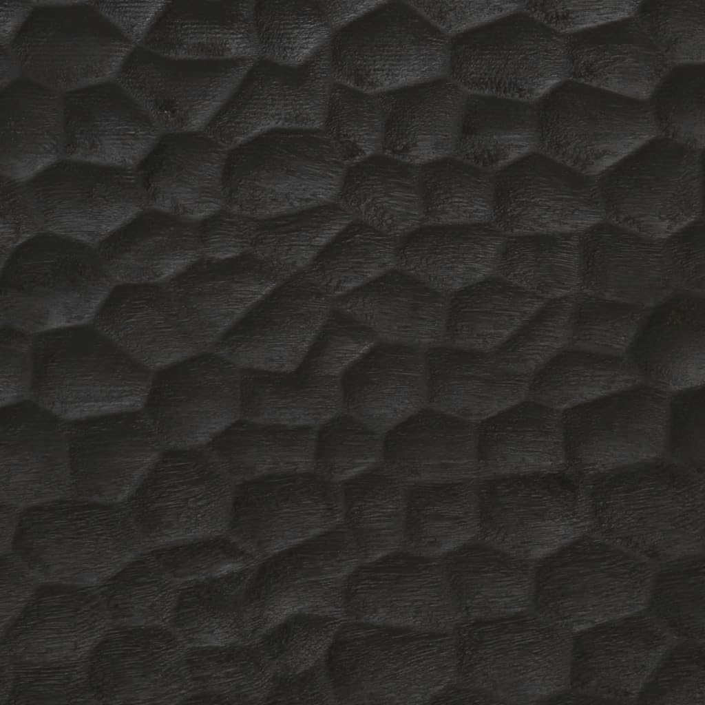 Badspiegel Schwarz 50x70x2,5 cm aus massivem Mangoholz mit Glas, Wandmontage für Flur, Bad und Schminktisch, klarer Spiegel für Kosmetik und Rasur