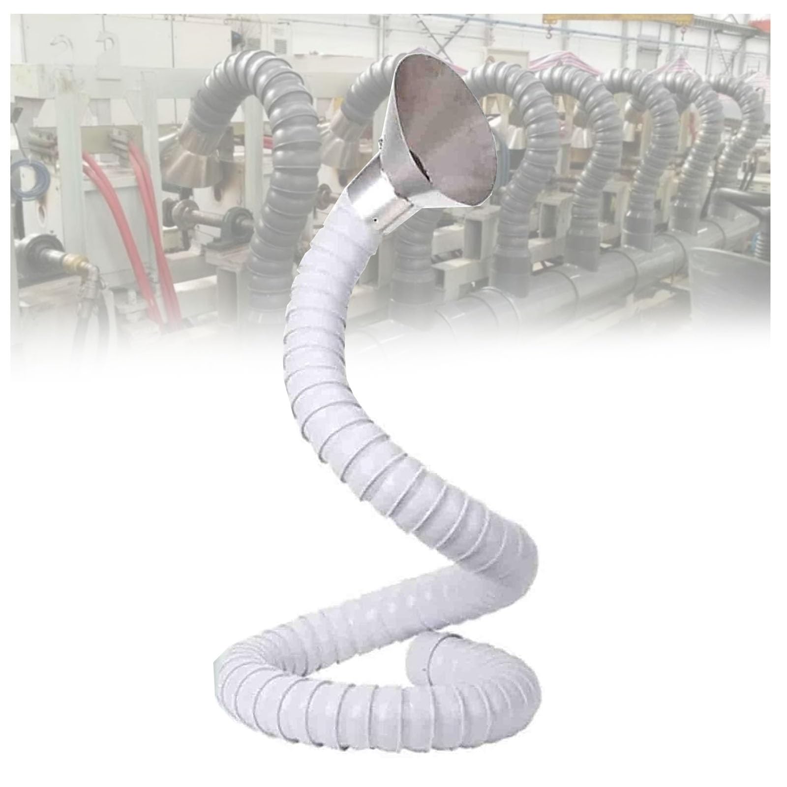 Manguera flexible de extracción de humo, conducto de aire de plástico con capucha para soldadura y humos de soldadura, brazo extractor de 160 mm para sistema de eliminación de polvo