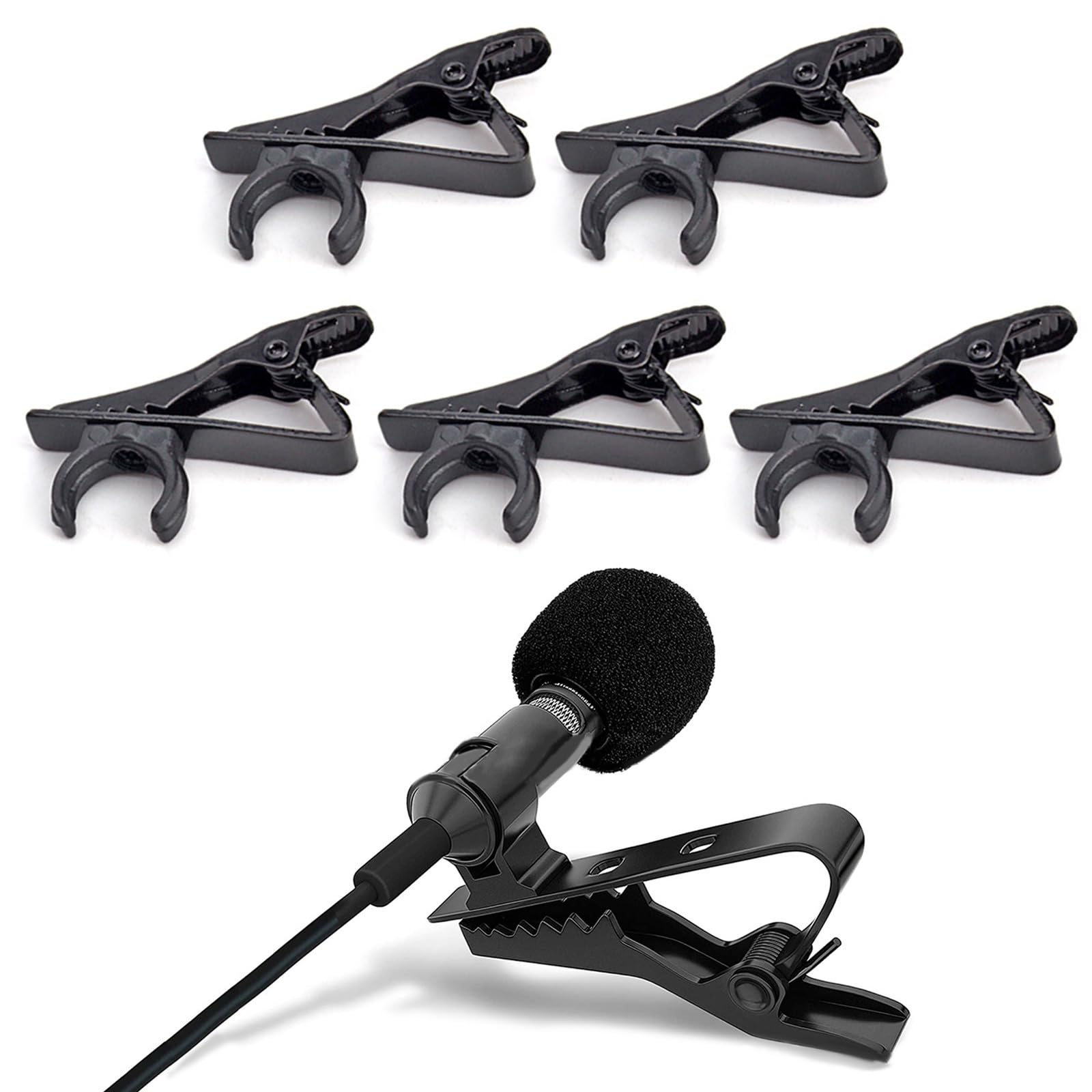 XEGZLH Lapel Microphone Clip Pack of 5 Protable Microphone Iron Clips for Online Karaoke Collar Or Shirt Placement