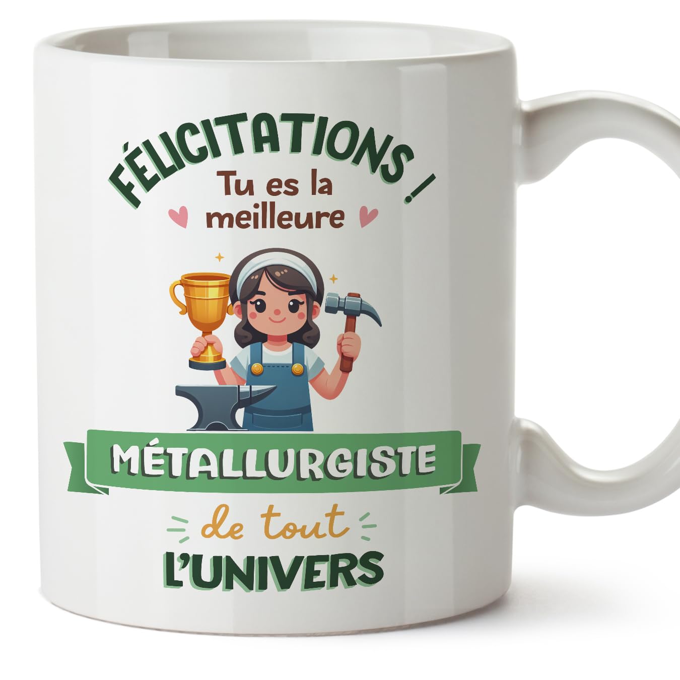MUGFFINS METALWORKER Woman Mug - in French - Meilleur Univers Trophée - Funny Gift for Colleagues - Ceramic 11oz Mug — image 1