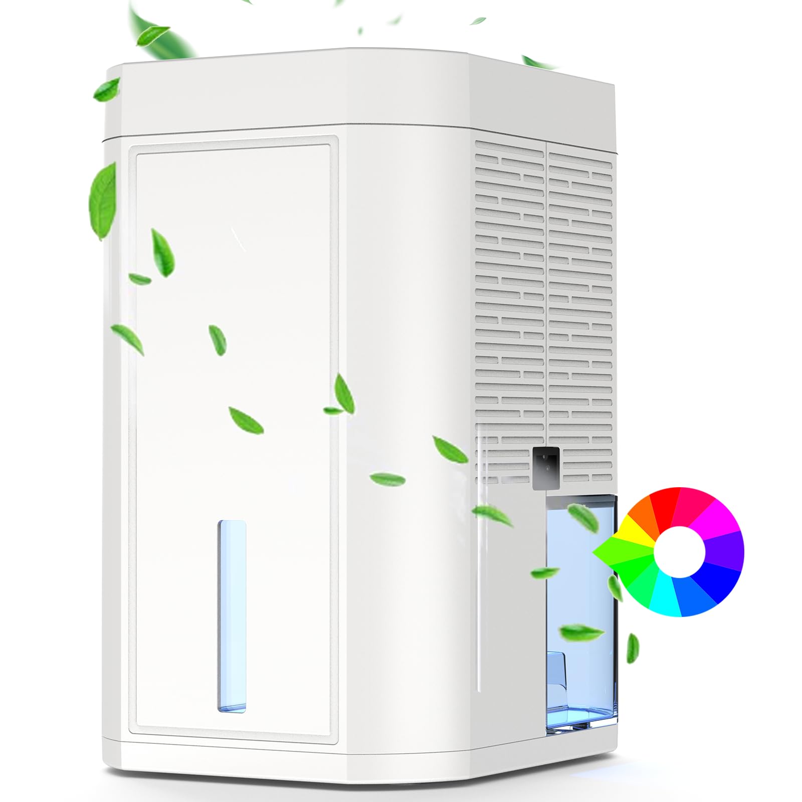 Deumidificatore elettrico 1200 ml, deumidificazione silenziosa con spegnimento automatico, timer 12H e modalità sleep, luce notturna RGB a 7 colori, adatto per bagni, camere da letto e cantine