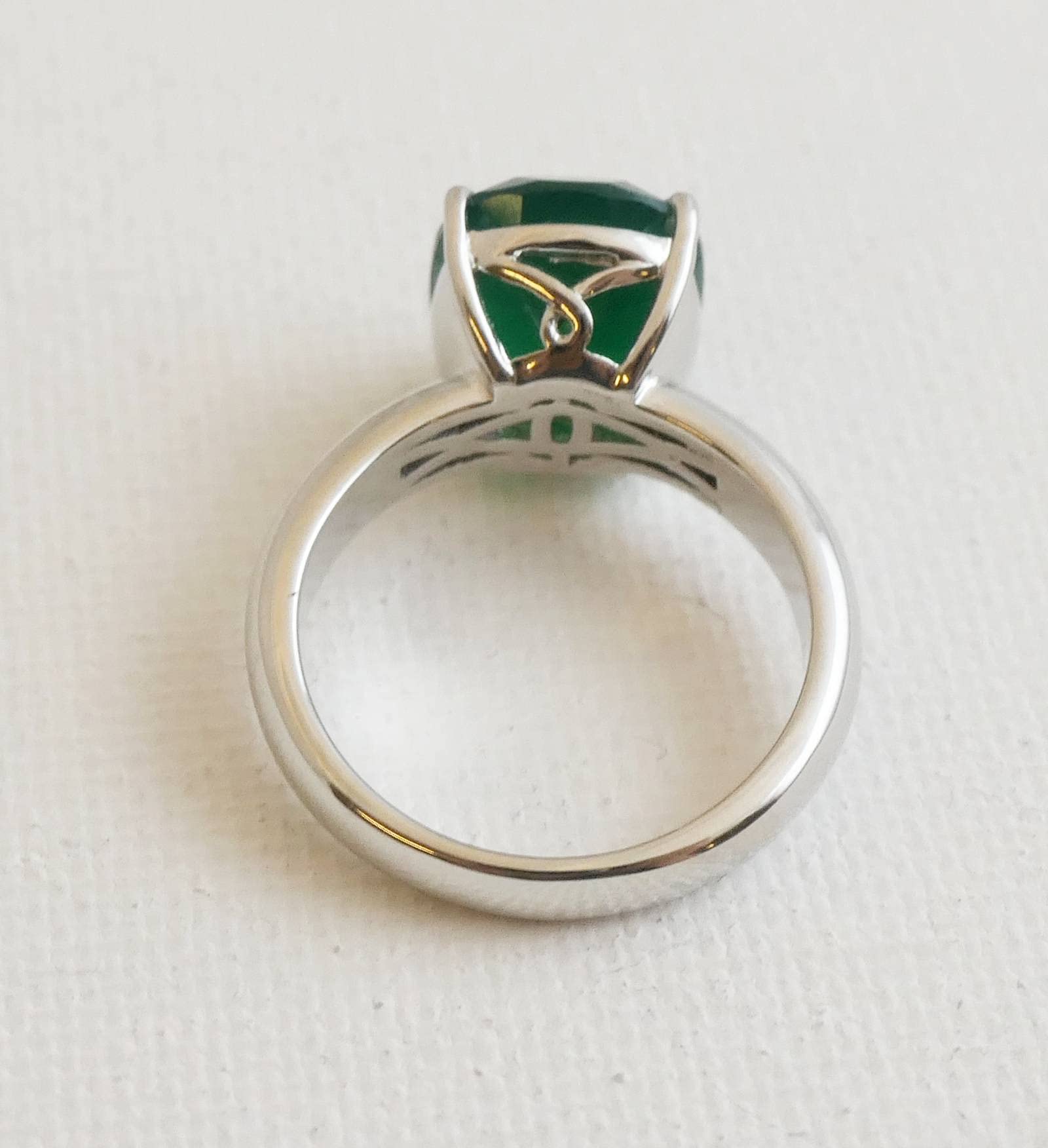 Anello in argento sterling con onice verde
