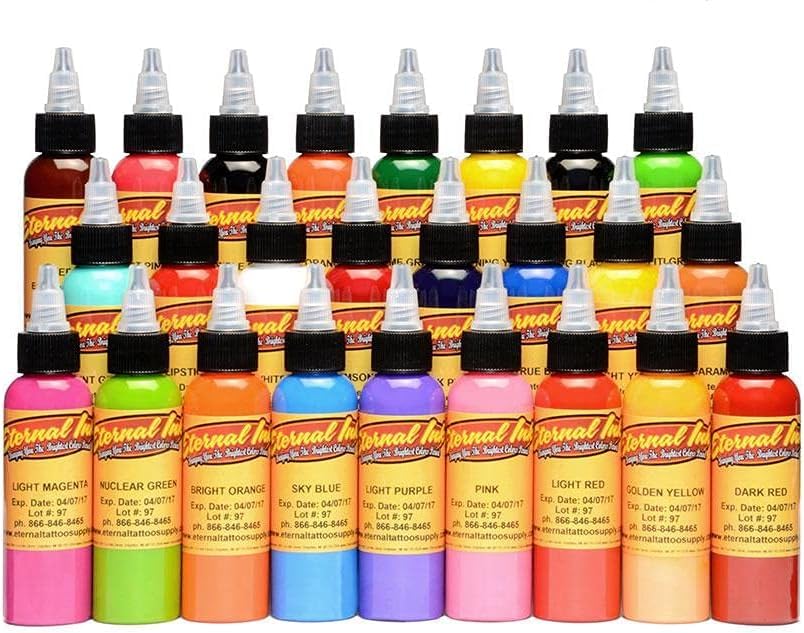 Amazon.com: Eternal Tattoo Ink Set - 25 Color Top Colors 1oz