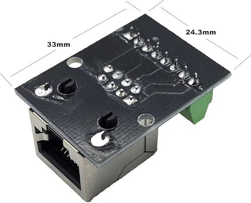 Miniatura 6 de 2 unids RJ45 8Pin Ethernet Dual Hembra Terminal Breakout Board,0.100 in Pitch Tornillo Conector Junta Blindada Adaptador Terminal de Red