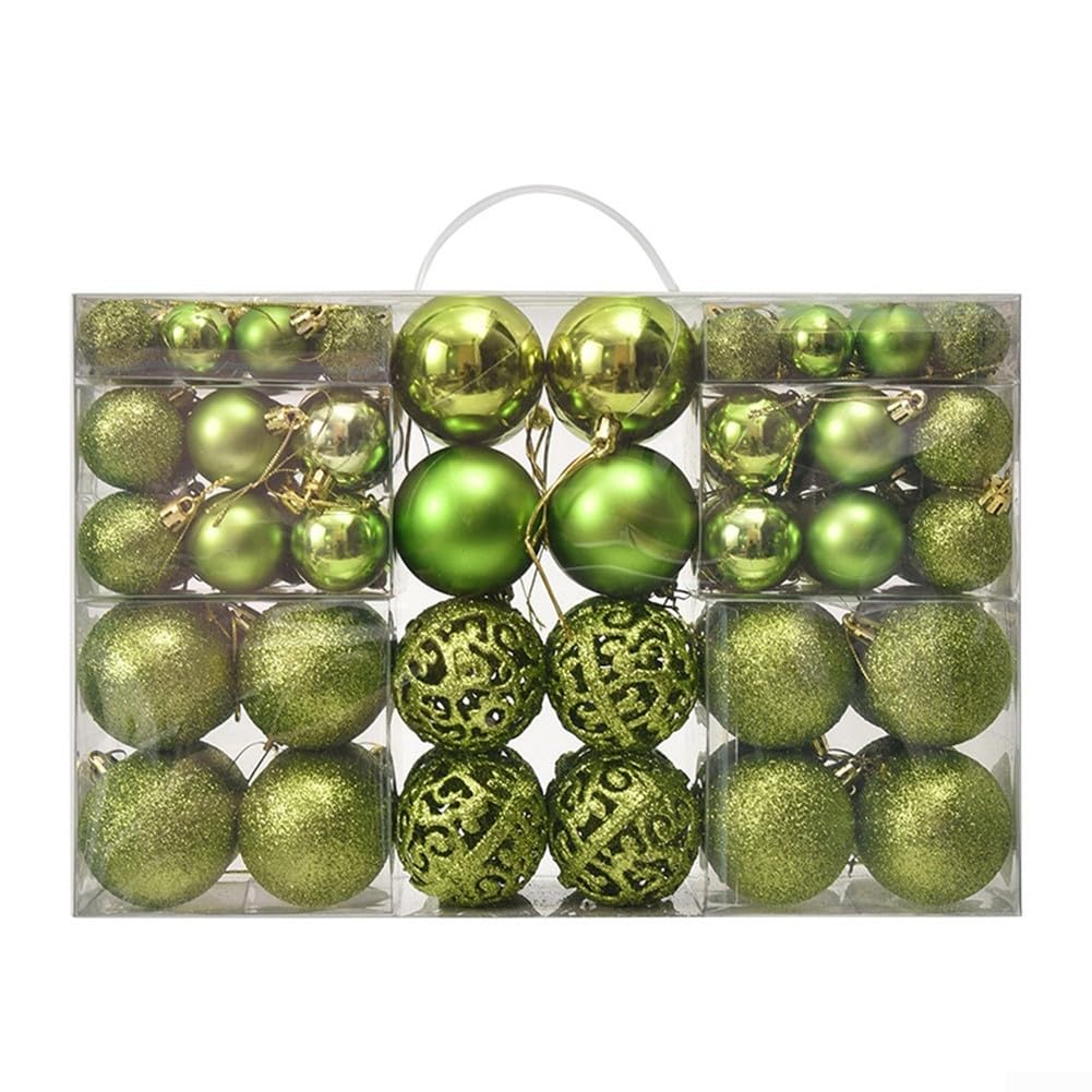 100 Stück Weihnachtskugeln, bruchsichere Kugeln, Weihnachtsbaumschmuck, Ornamente für Urlaub, Hochzeit, Party, Dekoration (grün)