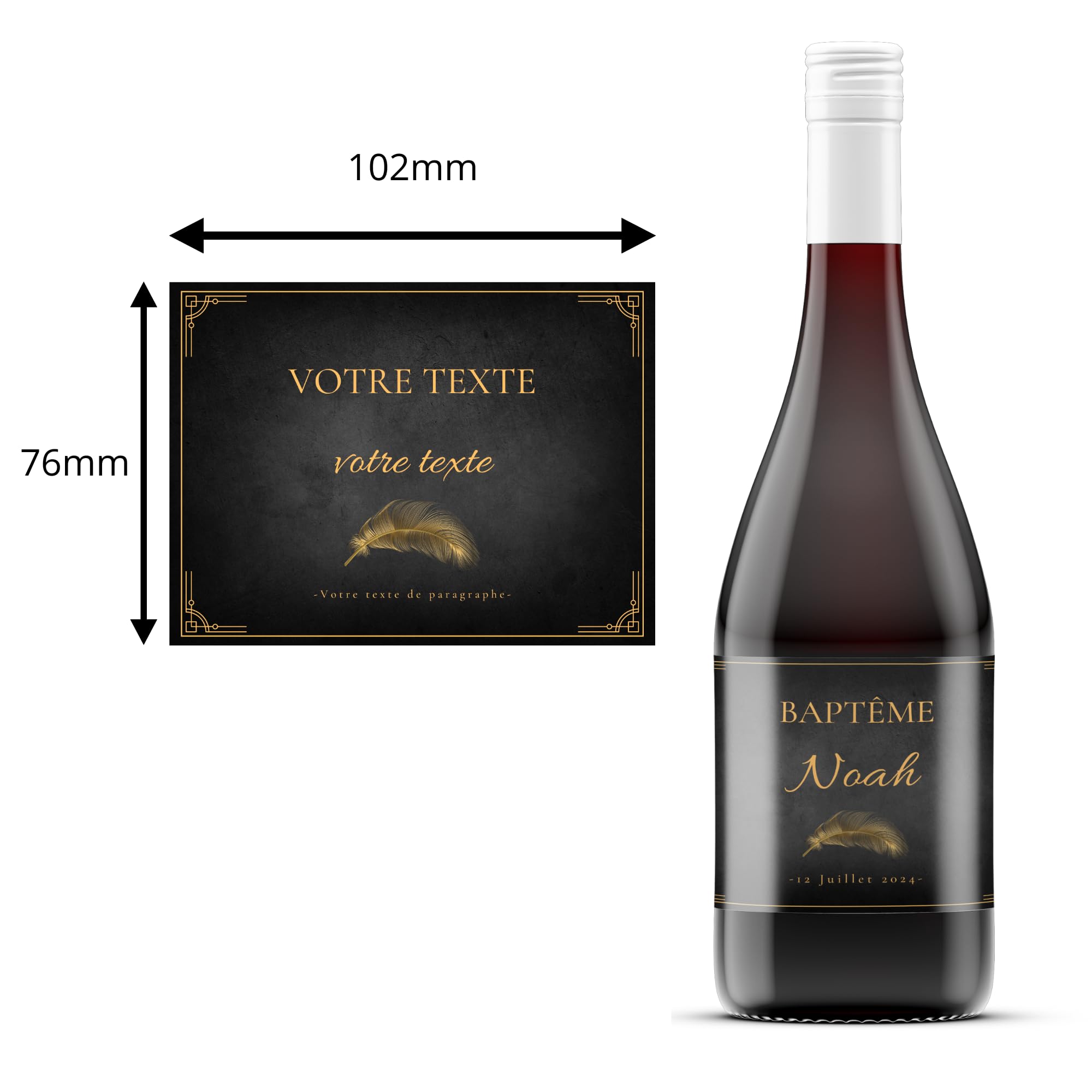 Étiquettes Champagne Personnalisées COUSIOTS - Lot De 6 - Pour Anniversaire, Mariage, Grossesse - 102x76mm