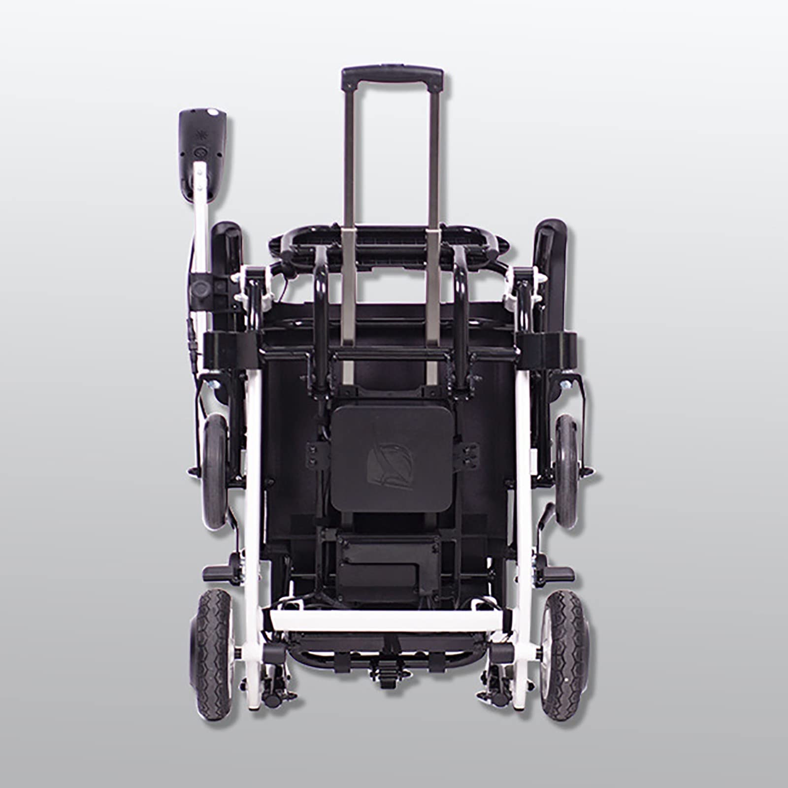 Silla de ruedas, silla de ruedas eléctrica - Sistema de control dual delantero y trasero, ligera y plegable - Capacidad de 100 kg - Interruptor de un botón - Plegado rápido - Manual/Eléctrica