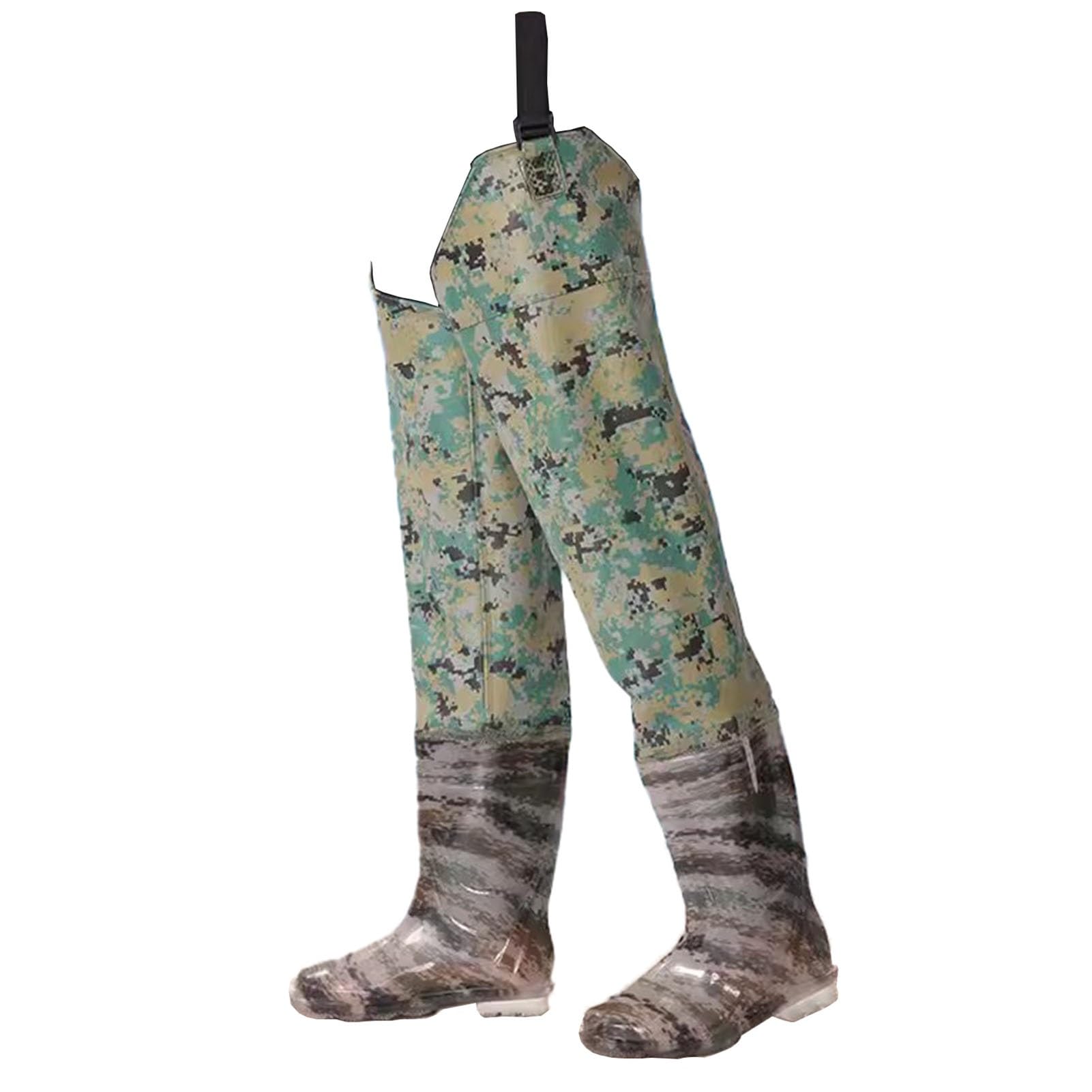 Stivali A Coscia Waders Impermeabili mimetici per Uomo e Donna con Suola con Tacchetti, trampoliere per Anca Lavorato a Maglia(42 EU)