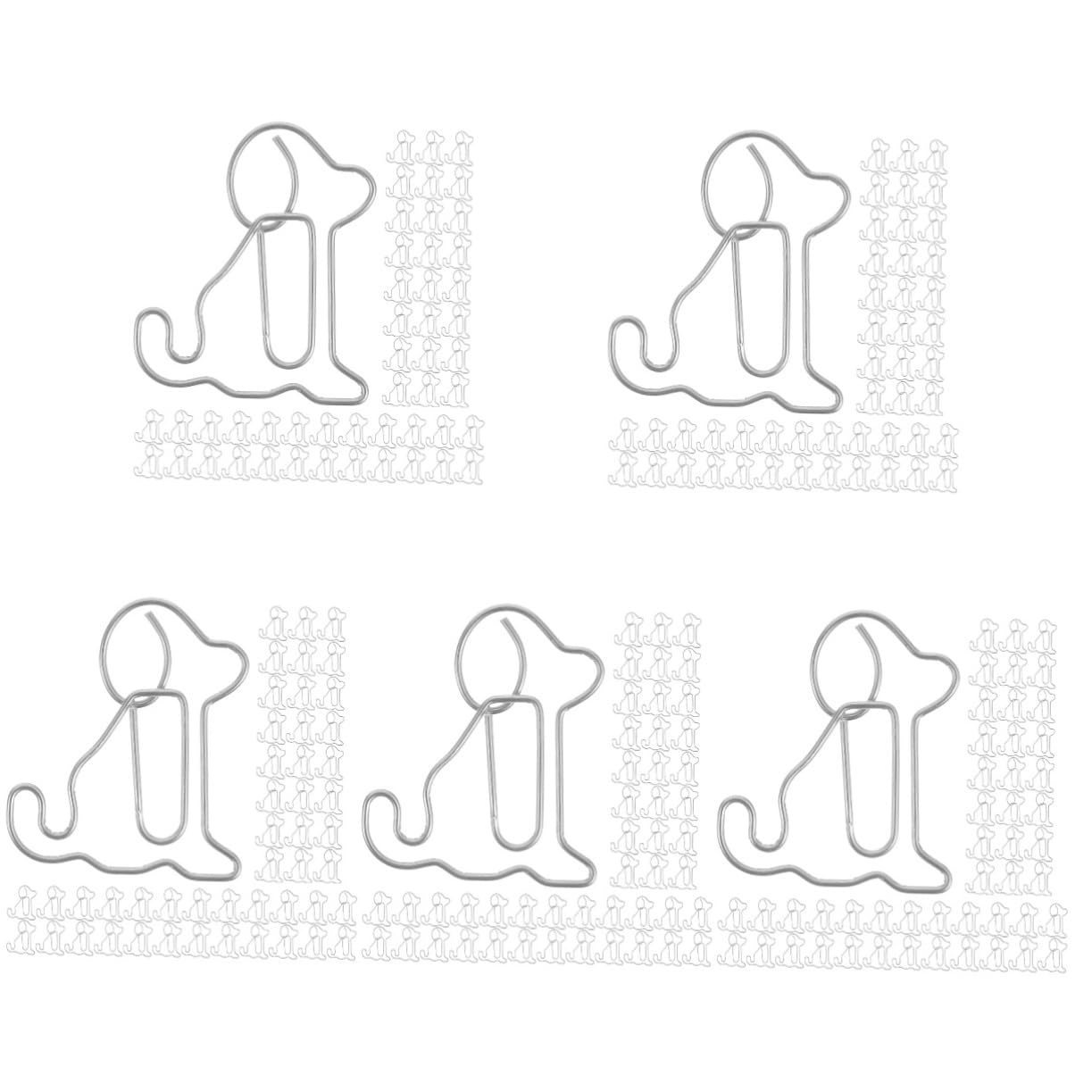 Garneck 5 Set Di Graffette Adorabili Per Cani Piccole Graffette in Metallo Forniture Per Ufficio Graffette Multifunzionali 100 Pezzi*5