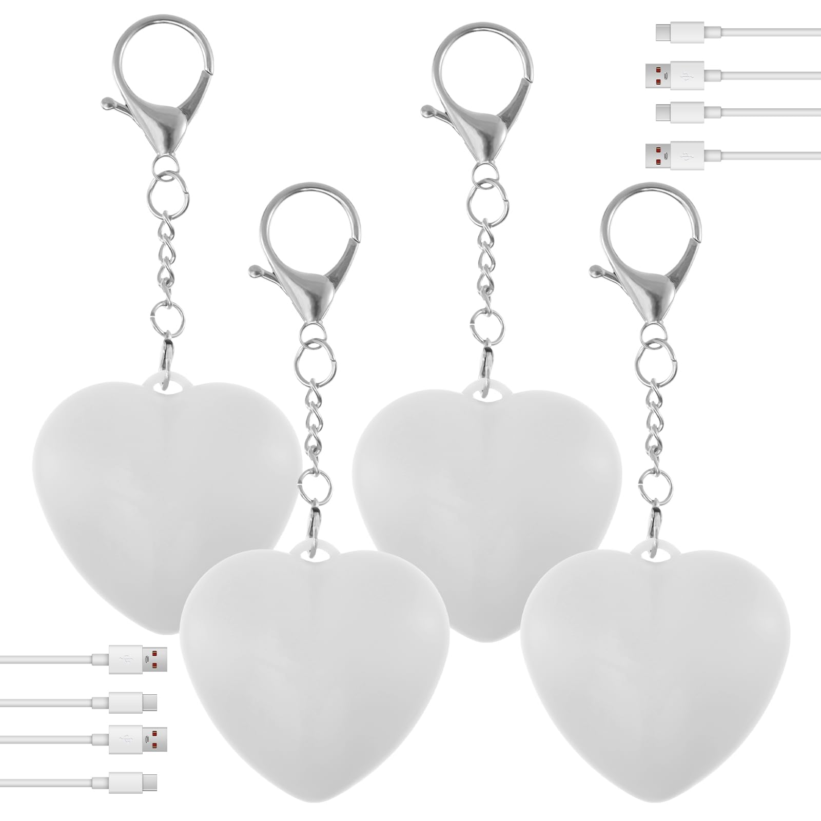 JEJUWE 4Pcs Purse Glow Heart Light Automatic Sensor Purses Lamp Portable Touch Activated Handbag Night Light Heart Shaped Purse Lamp for Women Girls Mother Friends Christmas