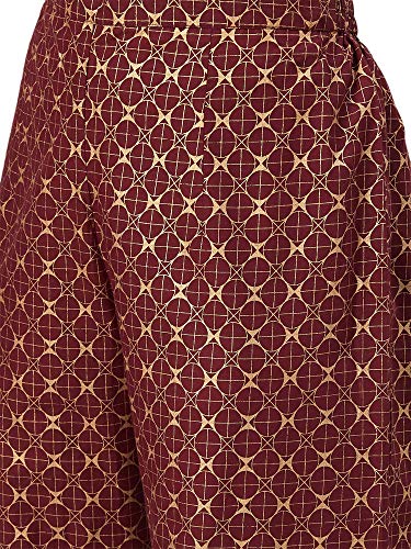 Image of INDO ERA Women's Pure Cotton Printed Straight Kurta Palazzo With Dupatta Set(IE21KS0GN1500)