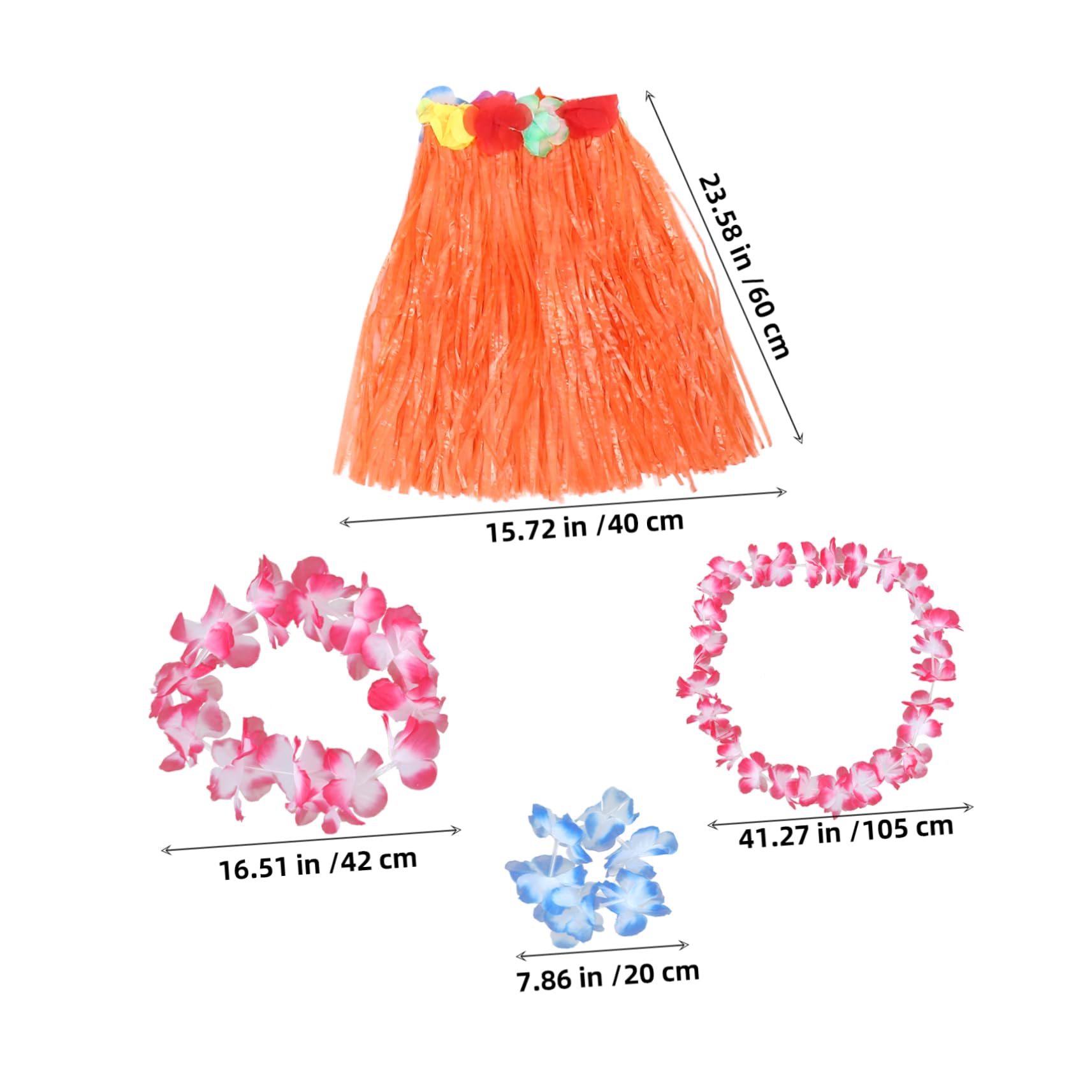 COLLBATH Hawaiian Party Decoration 6 Sets Grass Skirt Hawaiian Hula Skirt Party Costumes for Women