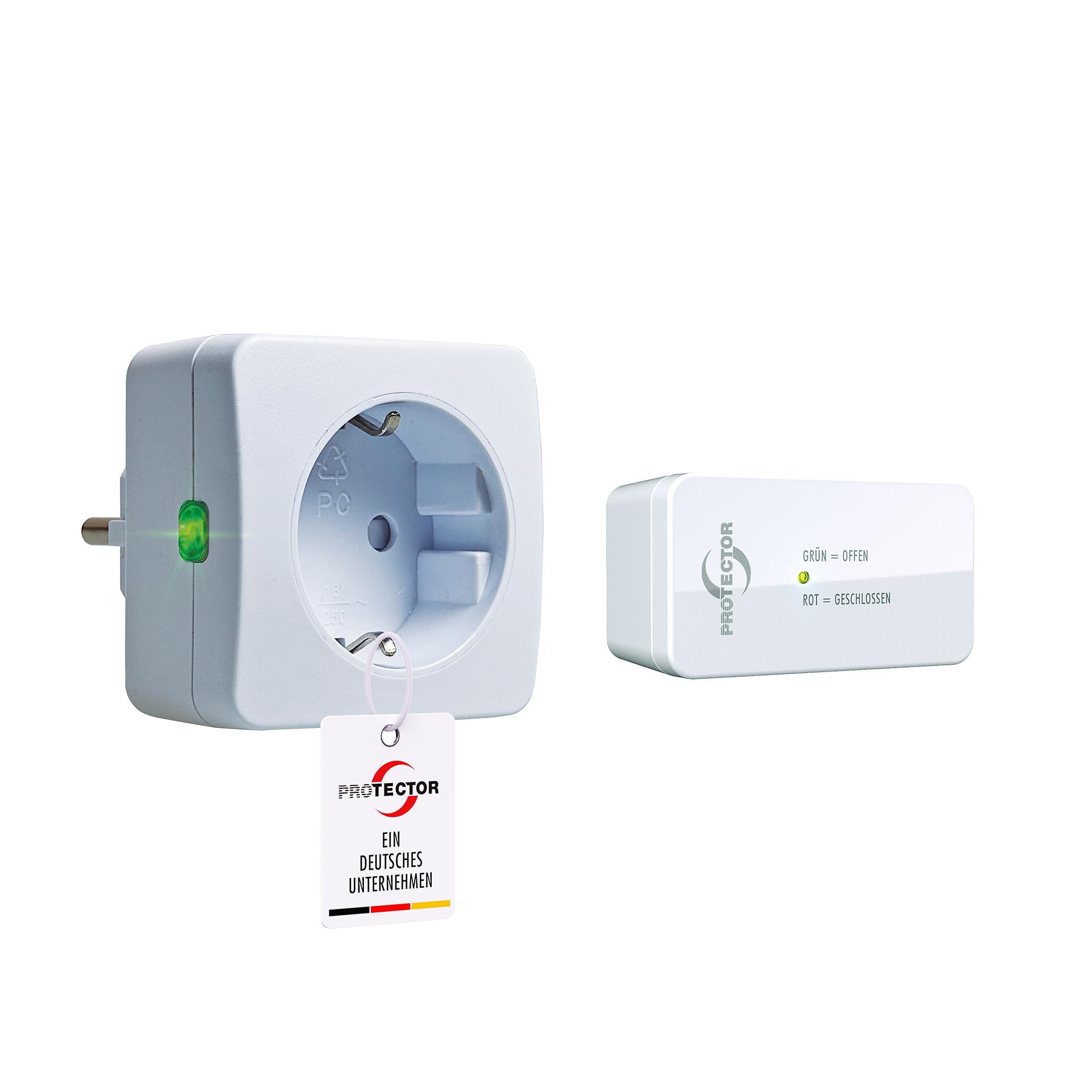 PROTECTOR ASF-410 | Funk Abluftsteuerung - Fensterkontaktschalter für Dunstabzugshaube & Kamin, Sicherer durch neuen patentierten magnetlosen Sender, 3 Jahrebatterie Laufzeit