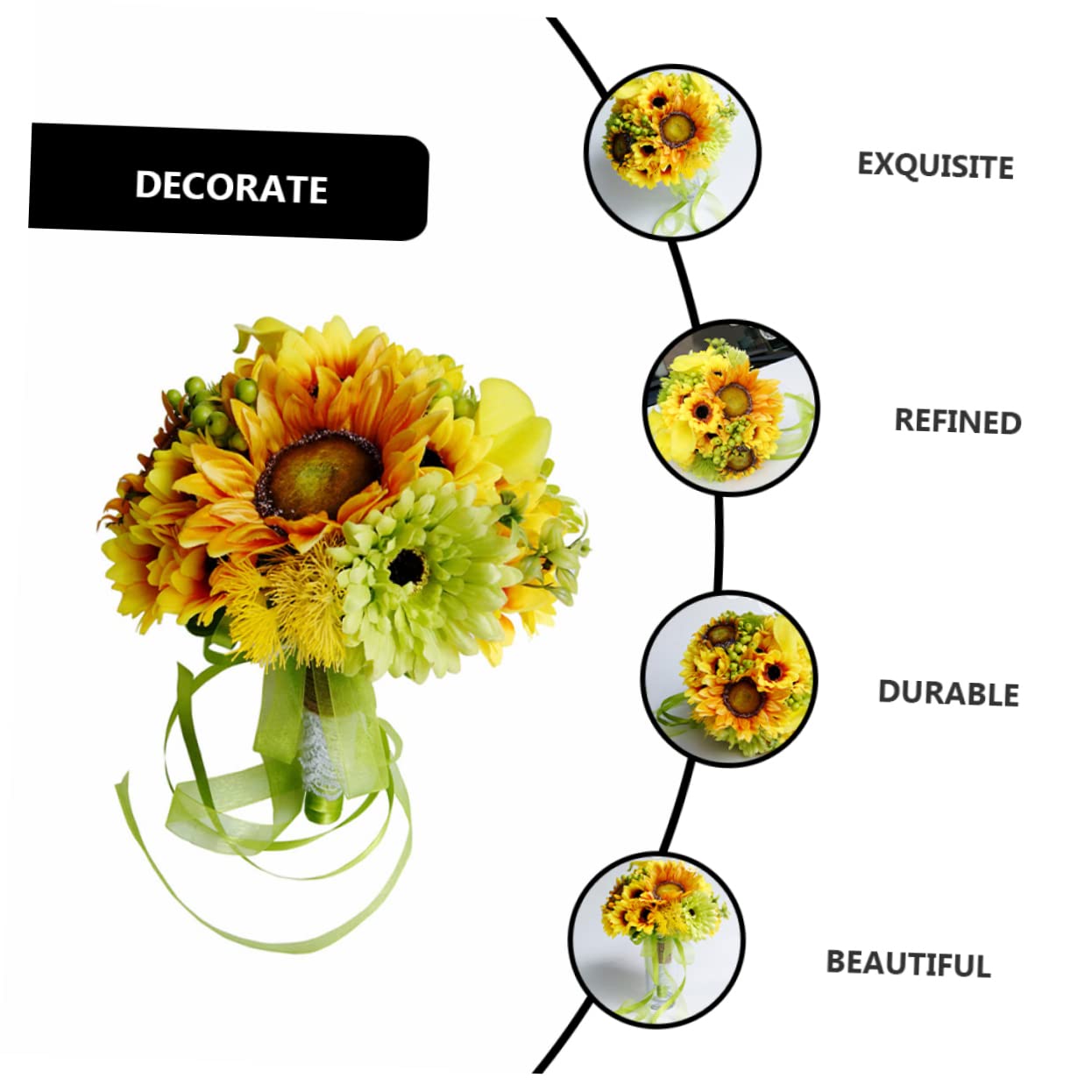 Hochzeit Bouquet Aus Kunstblumen Sonnenblumen Dekoration Für Party Hochzeitsdeko Langlebig Und Pflegeleicht