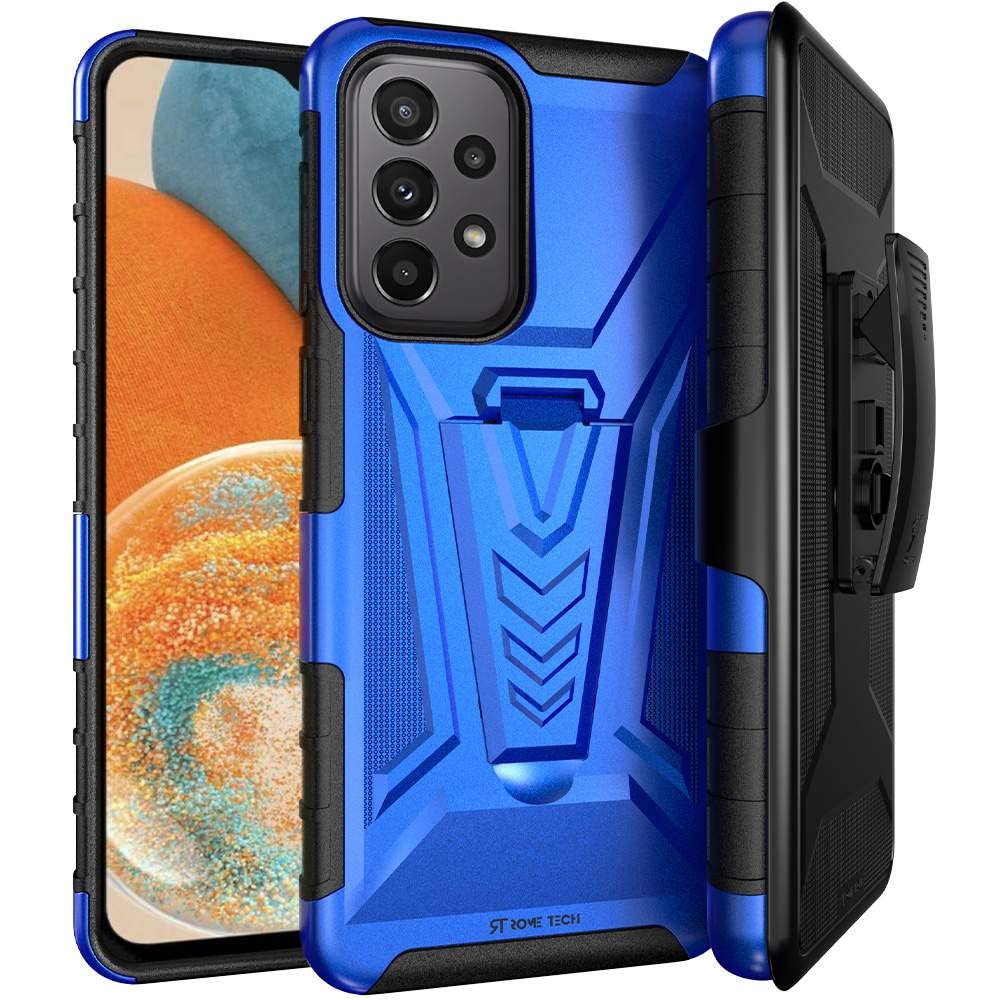 Rome Tech Belt Clip Holster Case for Samsung Galaxy A23 / A23 5G Dual Layer Shockproof Cell Phone Cover with Kickstand - Heavy Duty Phone Case with