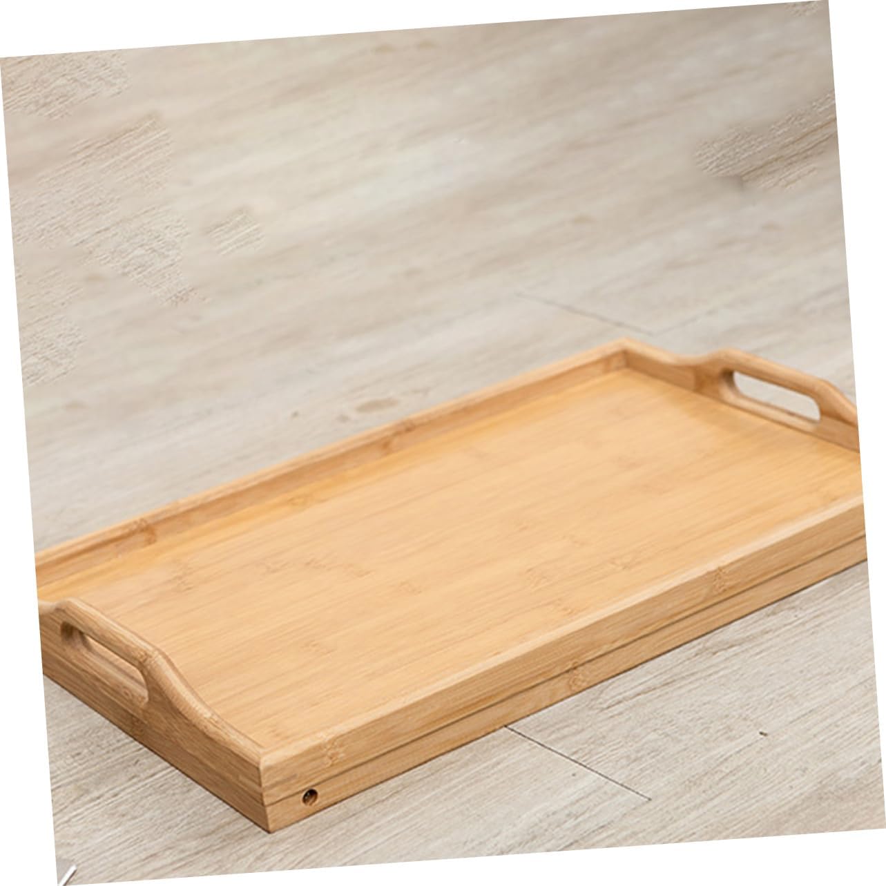 Multi-Functional Foldable Bed Tray Legs 21cm Adjustable Support Portable Bamboo Serving Table for Eating Working and Reading