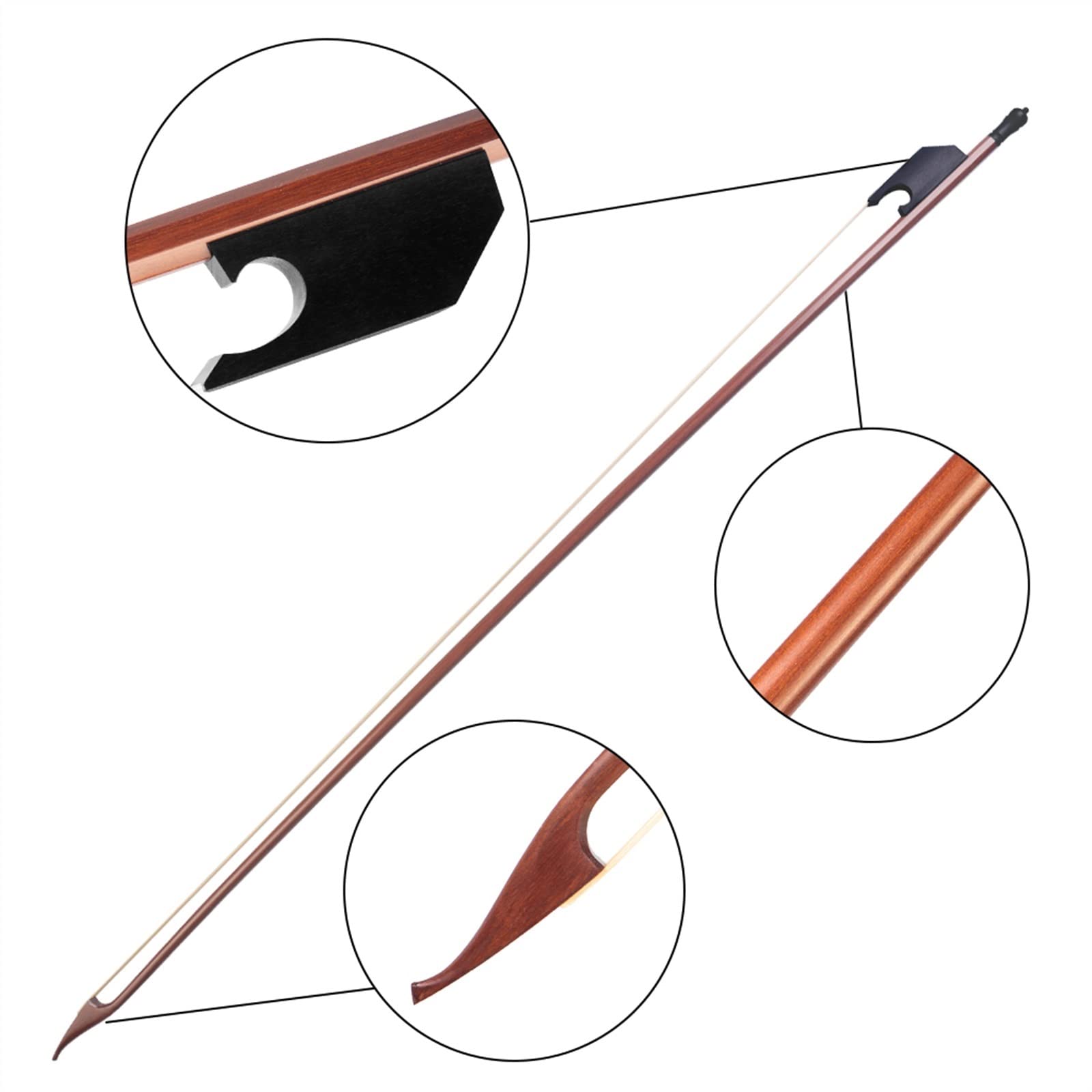 Arco Vintage Hecho A Mano, Arco De Madera De Brasil, Rana De Ébano, Violín, Jugadores Principiantes, Arcos De Violín 4/4 Accesorios para instrumentos de cuerda