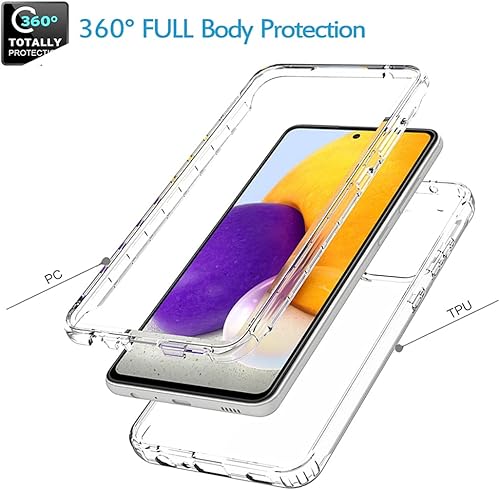 Miniatura 3 de Funda para Galaxy A72 5GGalaxy A72 4G, Samsung A72 5G Funda para niñas y mujeres, transparente de cuerpo completo, a prueba de golpes, carcasa de