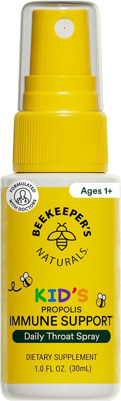 Beekeeper's Naturals Kids Propolis Throat Spray - Immune Support & Sore Throat Relief - - Has Antioxidants & Gluten-Free (1.06 oz) Pack of 1 (Kids)