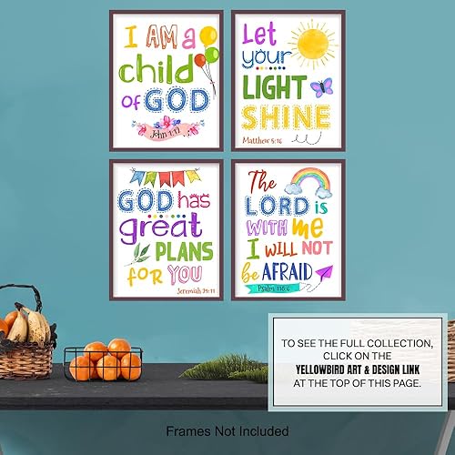 Miniatura 7 de Bible Verse Wall Art - Scripture Wall Art - Christian Wall Art for Kids, Boys, Girls Bedroom - Religious Gifts for Kids - Aesthetic Wall Collage Kit