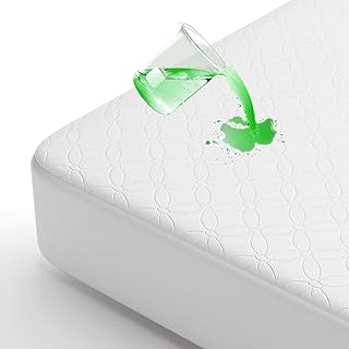 100% Waterproof Mattress Protector Queen, Bamboo Mattress Pad Cover Ultra Soft 3D Air Fabric Cooling Breathable Noiseless Deep Pocket(8-18 INCH)