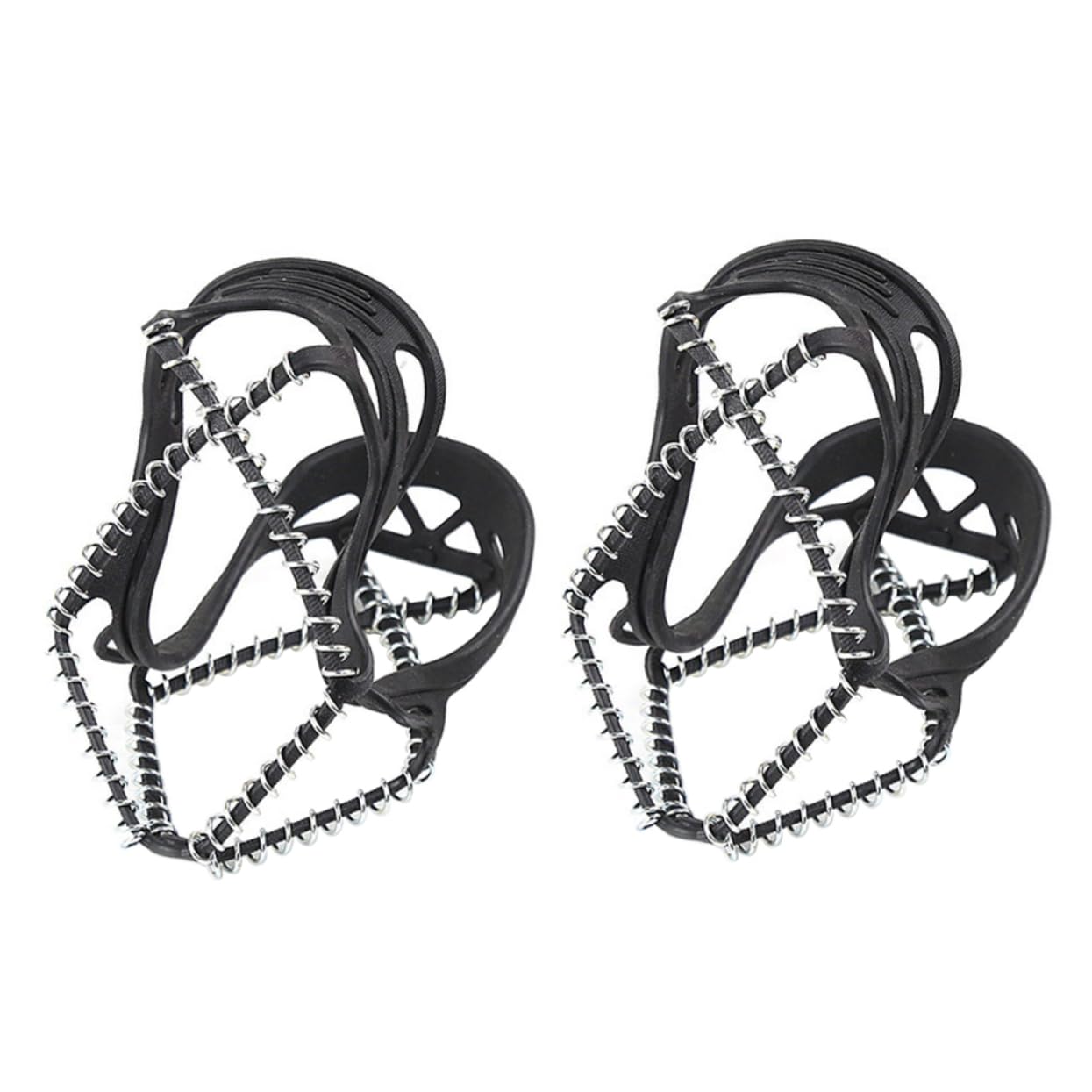 CONGARTENO Elastic Wear-Resistant Ice Gripper Crampon Shoe Covers Snow Spikes for Hiking Ice Cleats Black