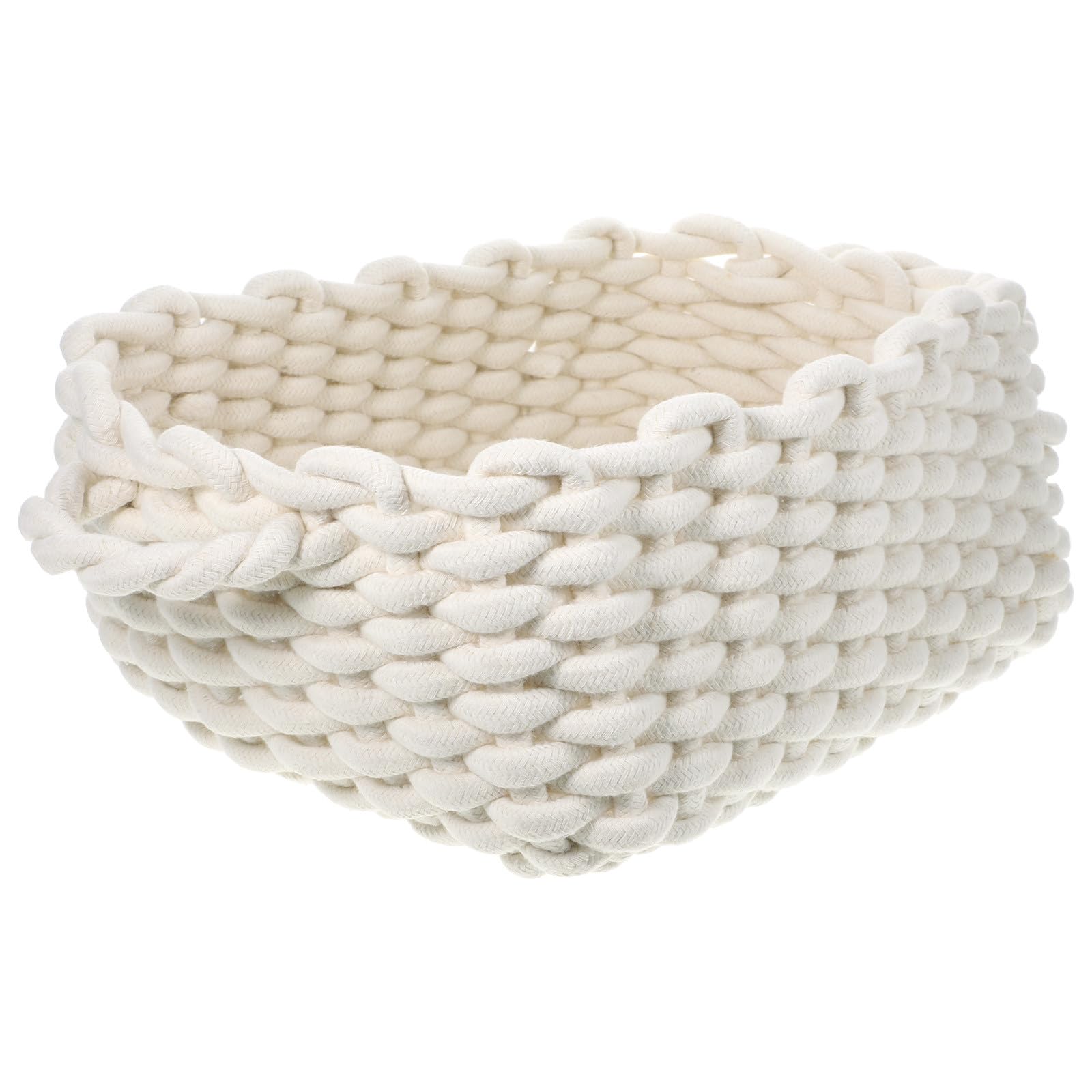 Cesta de Almacenamiento Tejida Cuerda de Algodón Beige, Textura Delicada y Buena Protección, Diseño Simple y Versátil para Organización Hogar