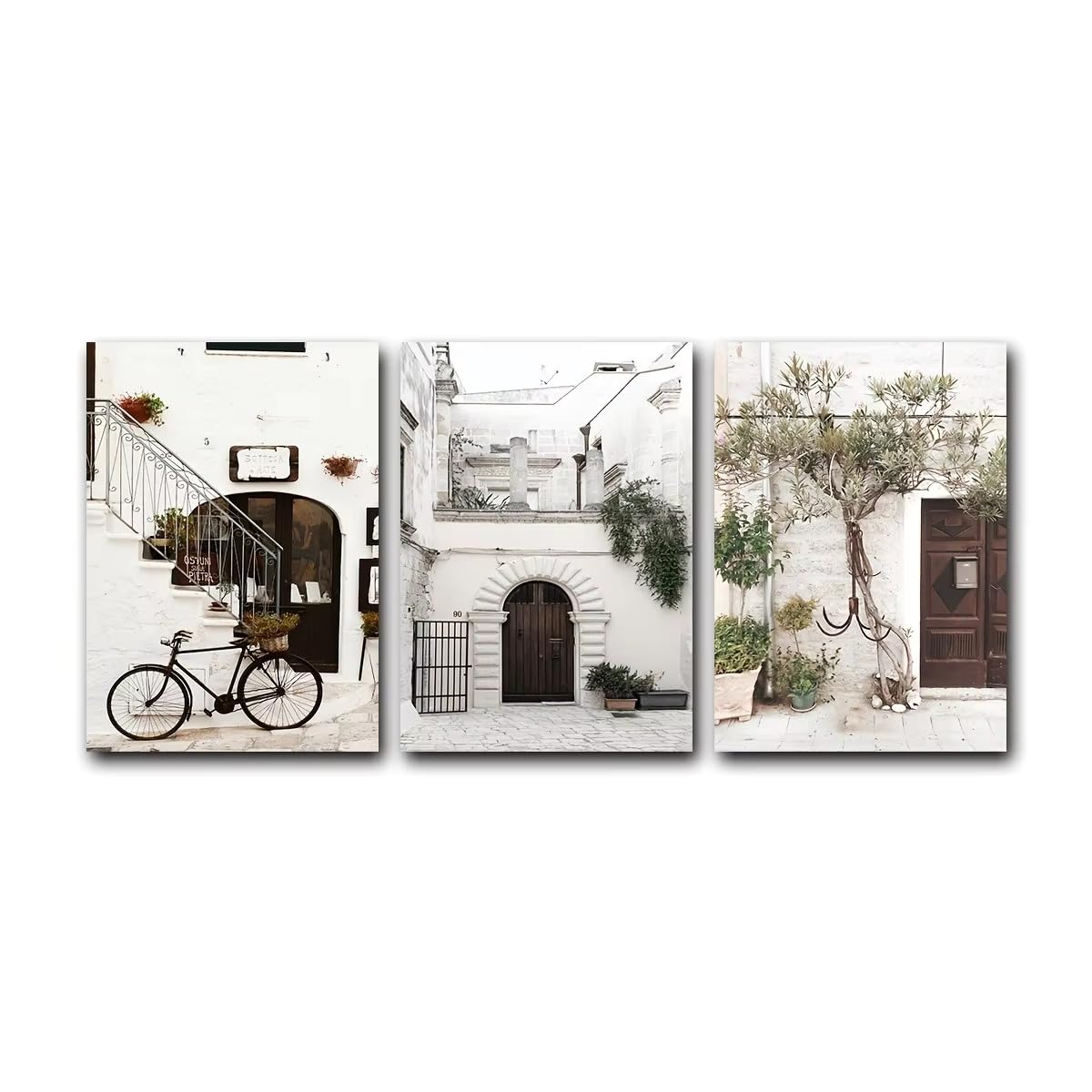 LTjiajuypd Stampa su tela minimalista con forme geometriche astratte in bianco e nero per soggiorno (50x75 cm - 3 pezzi)
