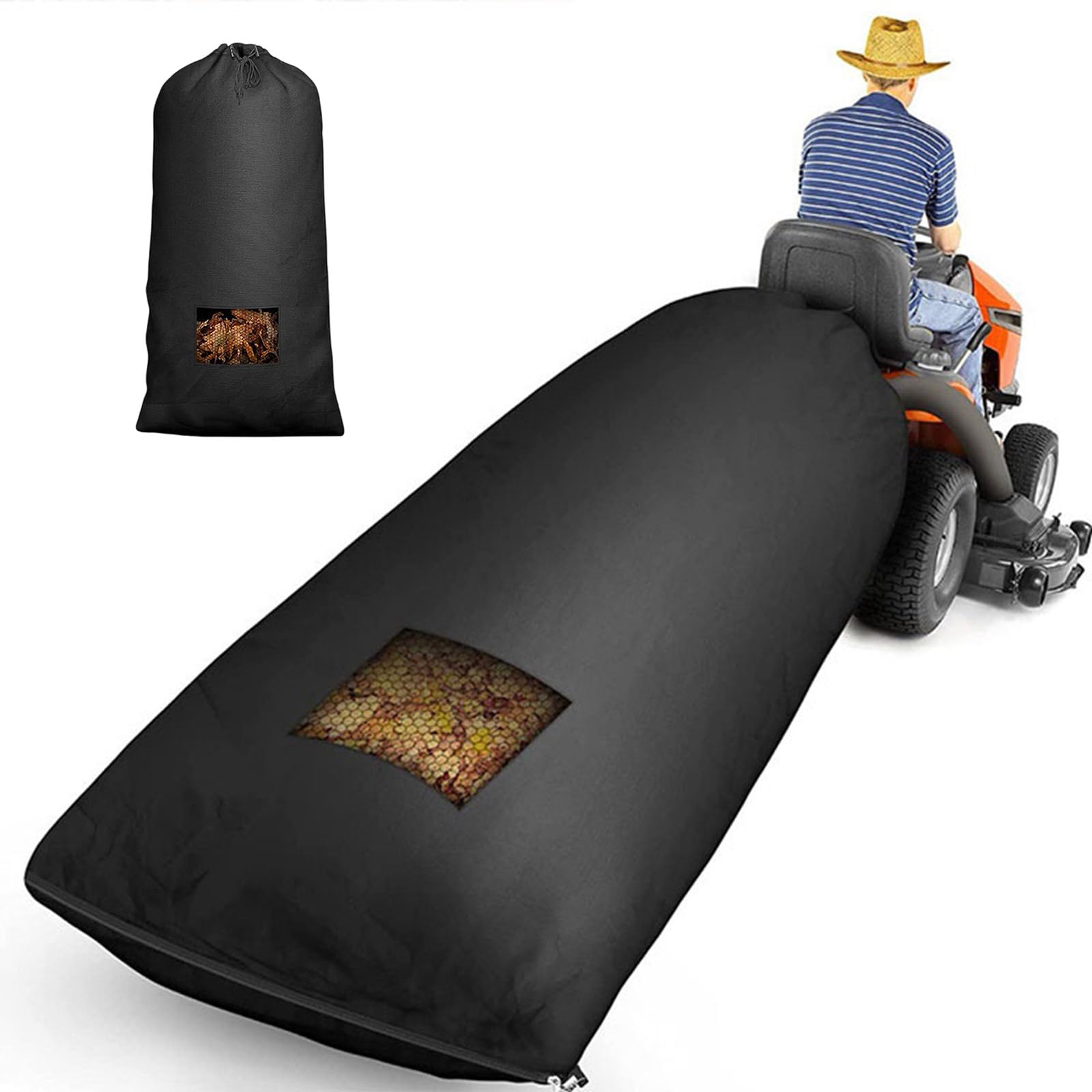 Bolsa de recolección de hojas para tractores de gran capacidad, almacenamiento de residuos de jardín, durabilidad para el cuidado del césped de la granja, bolsa de recogida de hojas para tractores