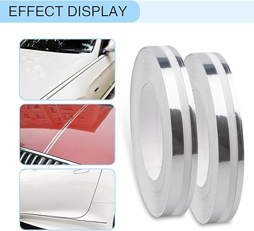 Miniatura 6 de Paquete de 2 calcomanías para la cintura del automóvil, 32.1 pies x 0.4 pulgadas, accesorios decorativos exteriores del automóvil, universales para