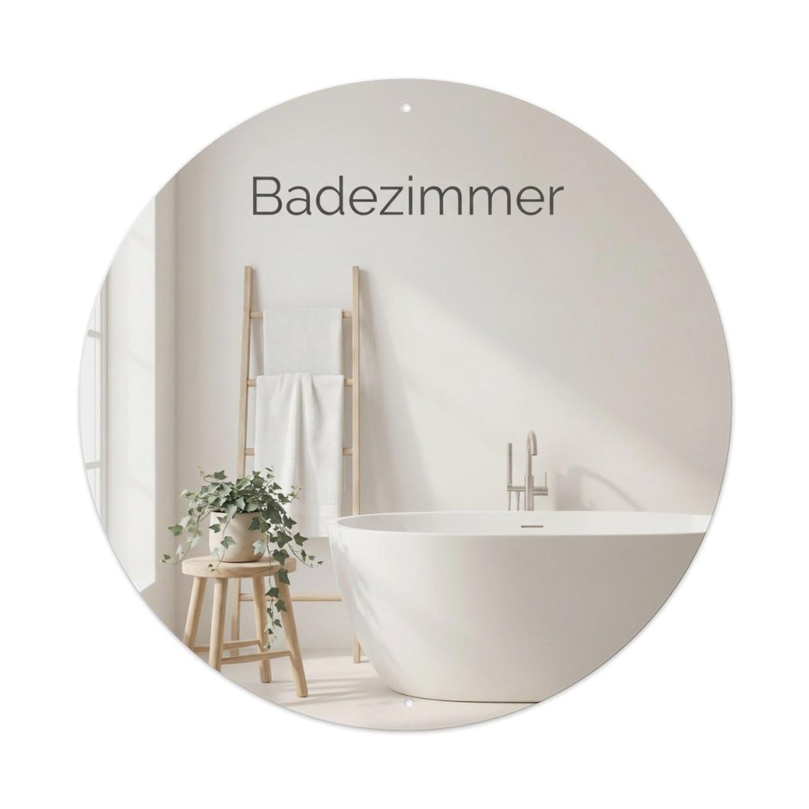 Badezimmer Natural Bathroom Wall Decor Vintage Metal Tin Sign Plaque Wall Decor for Cafe, Club, Garden Round Metal Poster 8x8Inch